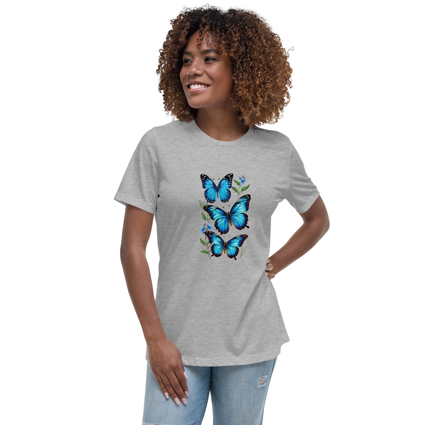 Blue Butterflies Women's Relaxed T-Shirt - Discovery Co.