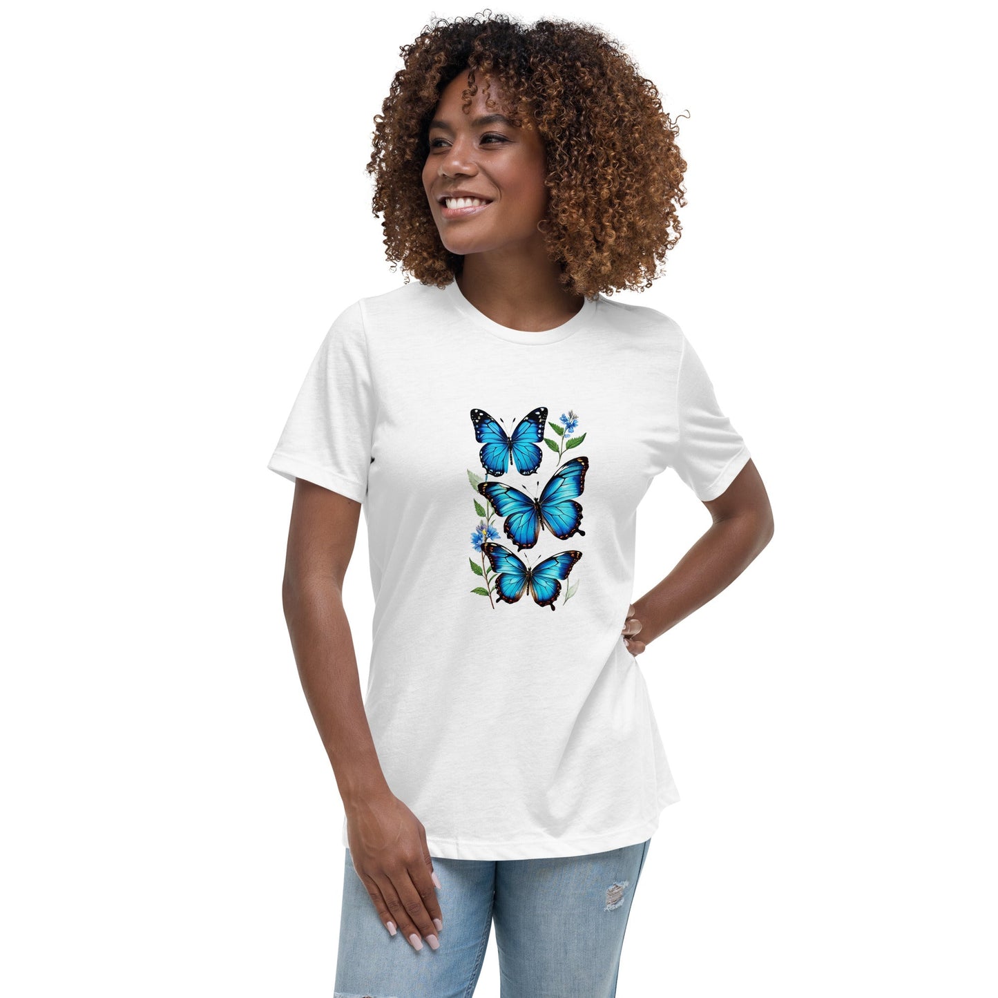 Blue Butterflies Women's Relaxed T-Shirt - Discovery Co.