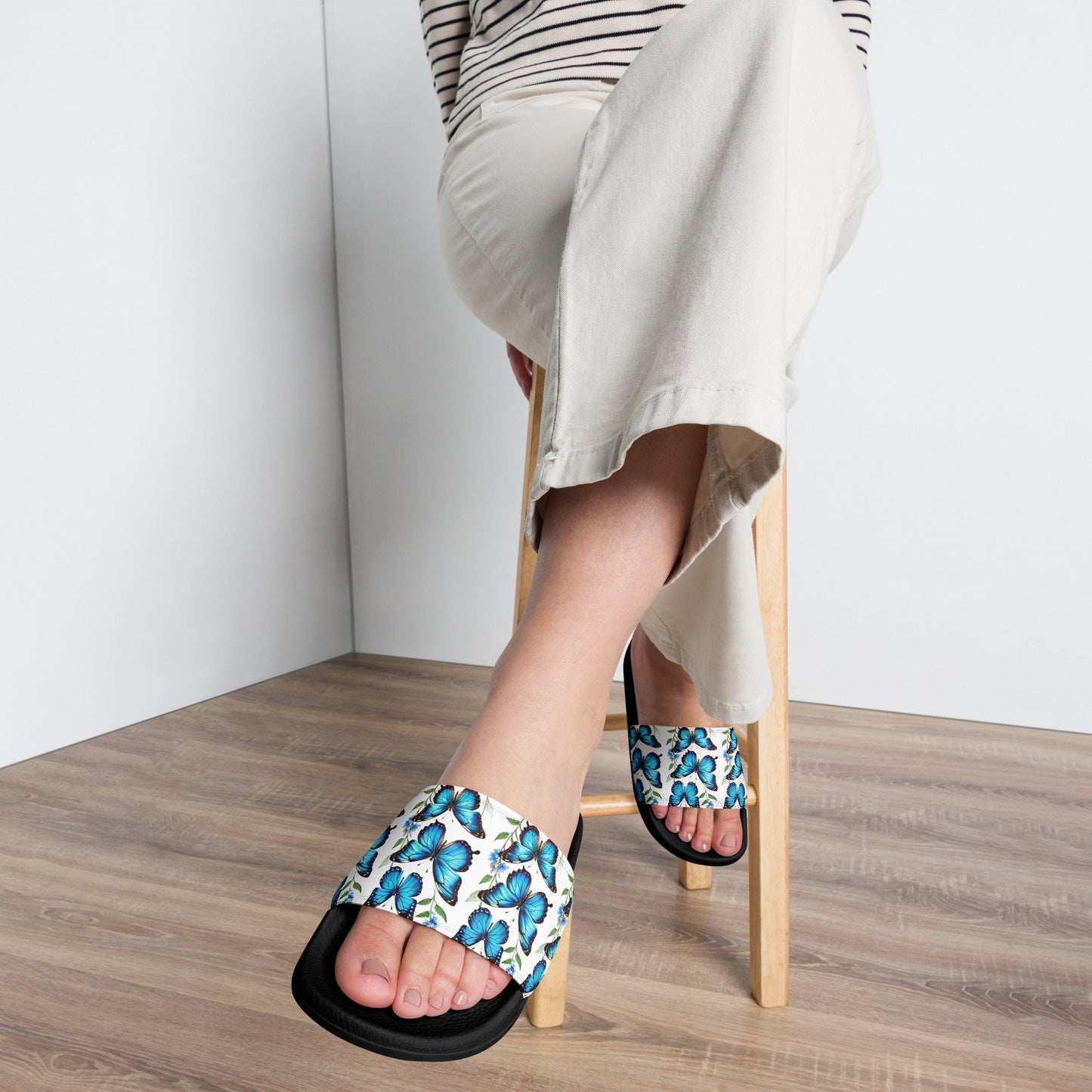 Blue Butterflies Women's Slides - Footwear - Discovery Co.