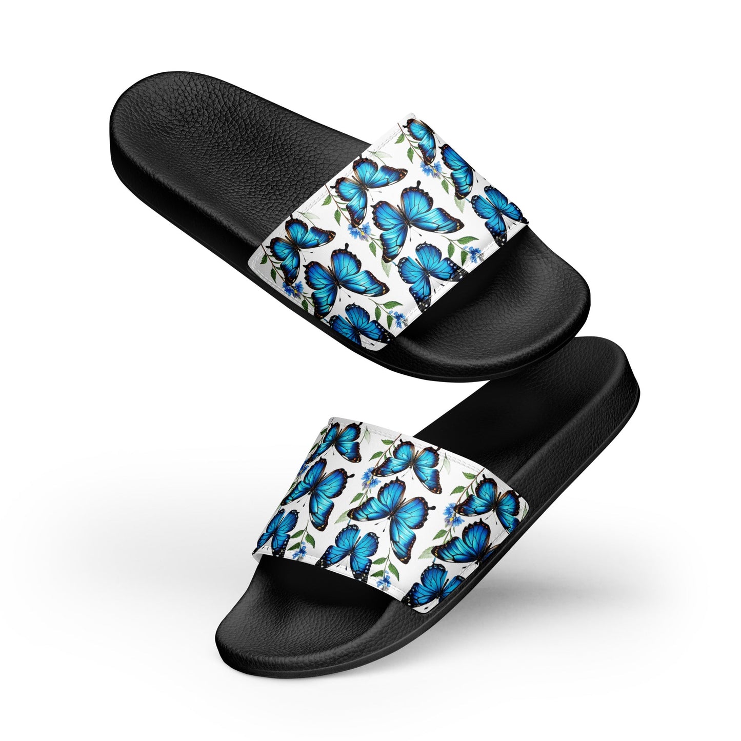 Blue Butterflies Women's Slides - Footwear - Discovery Co.