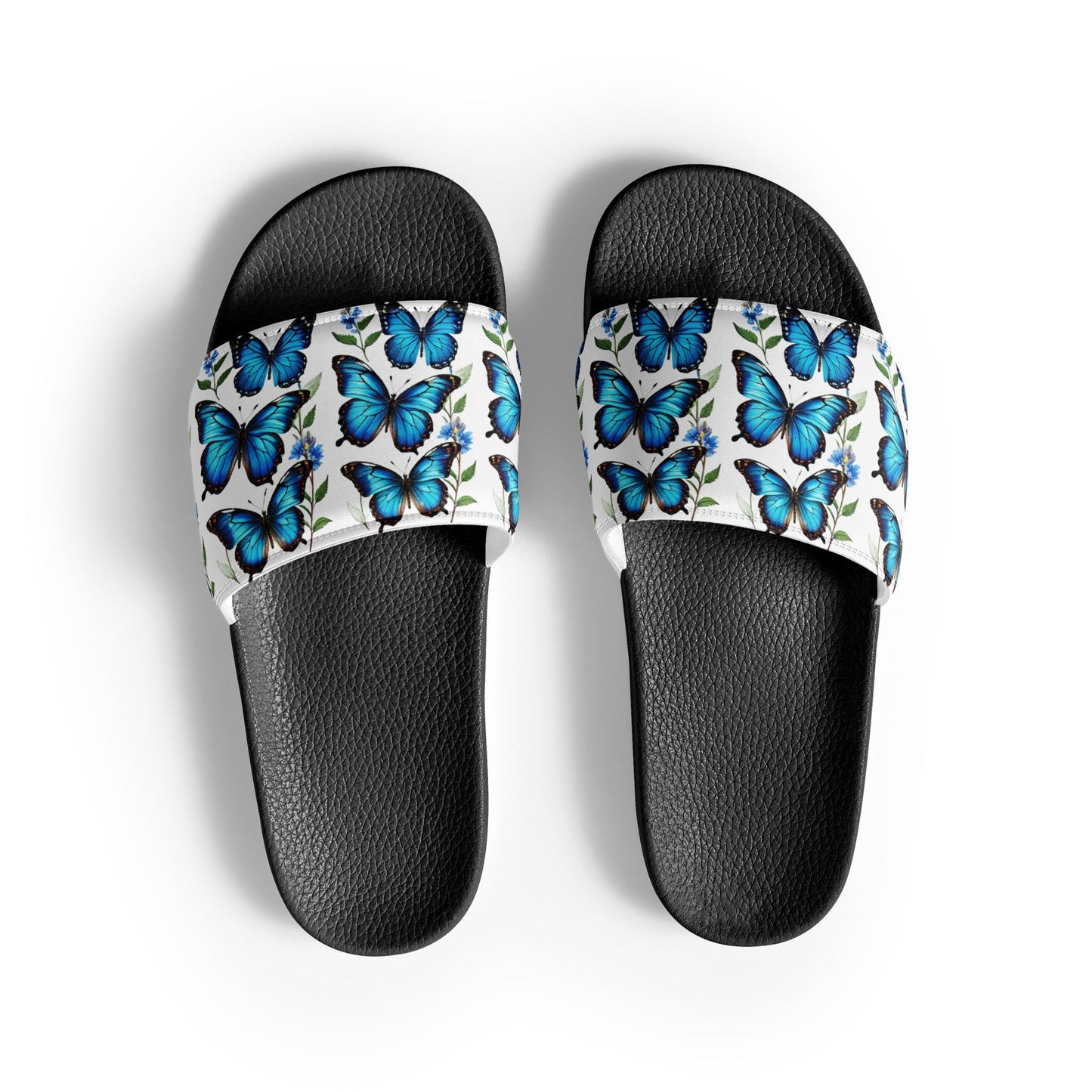 Blue Butterflies Women's Slides - Footwear - Discovery Co.