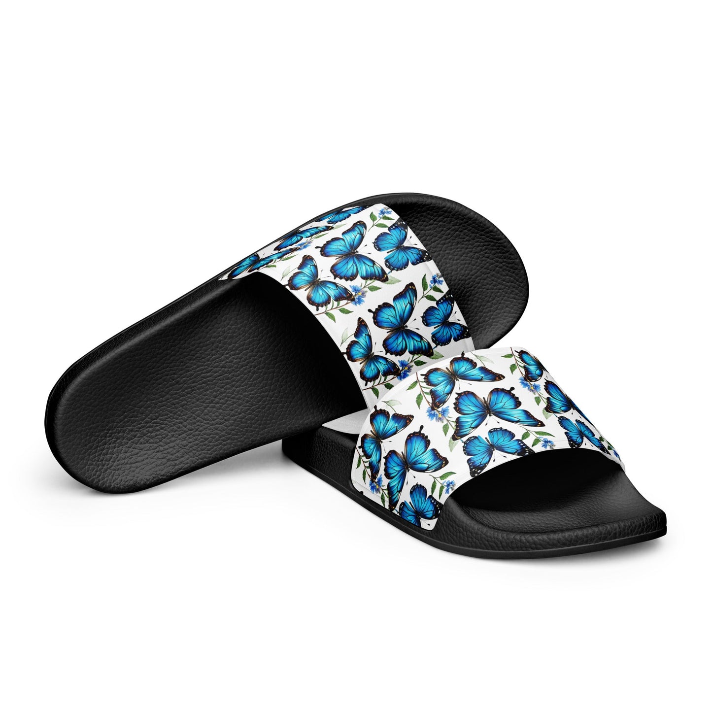 Blue Butterflies Women's Slides - Footwear - Discovery Co.