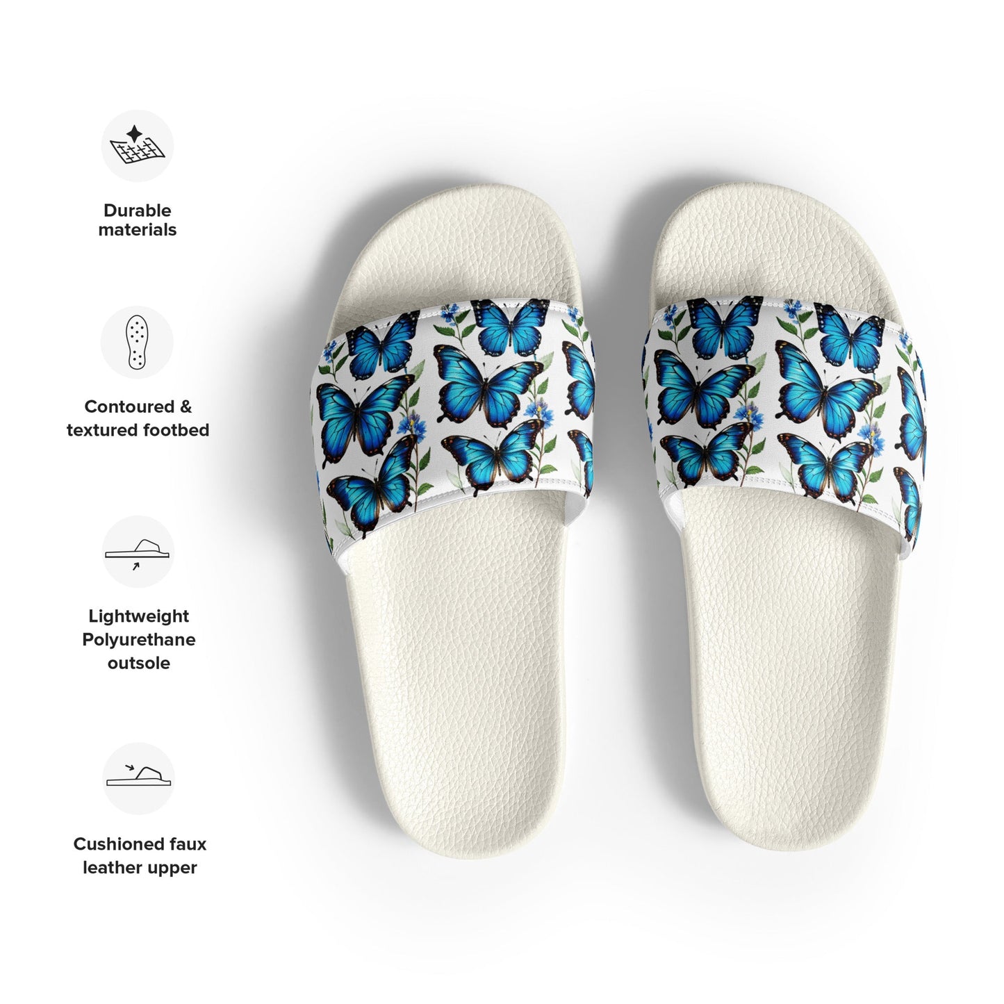 Blue Butterflies Women's Slides - Footwear - Discovery Co.