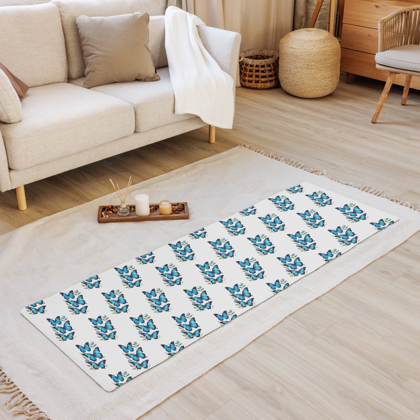 Blue Butterflies Yoga Mat - Yoga Mat - Discovery Co.