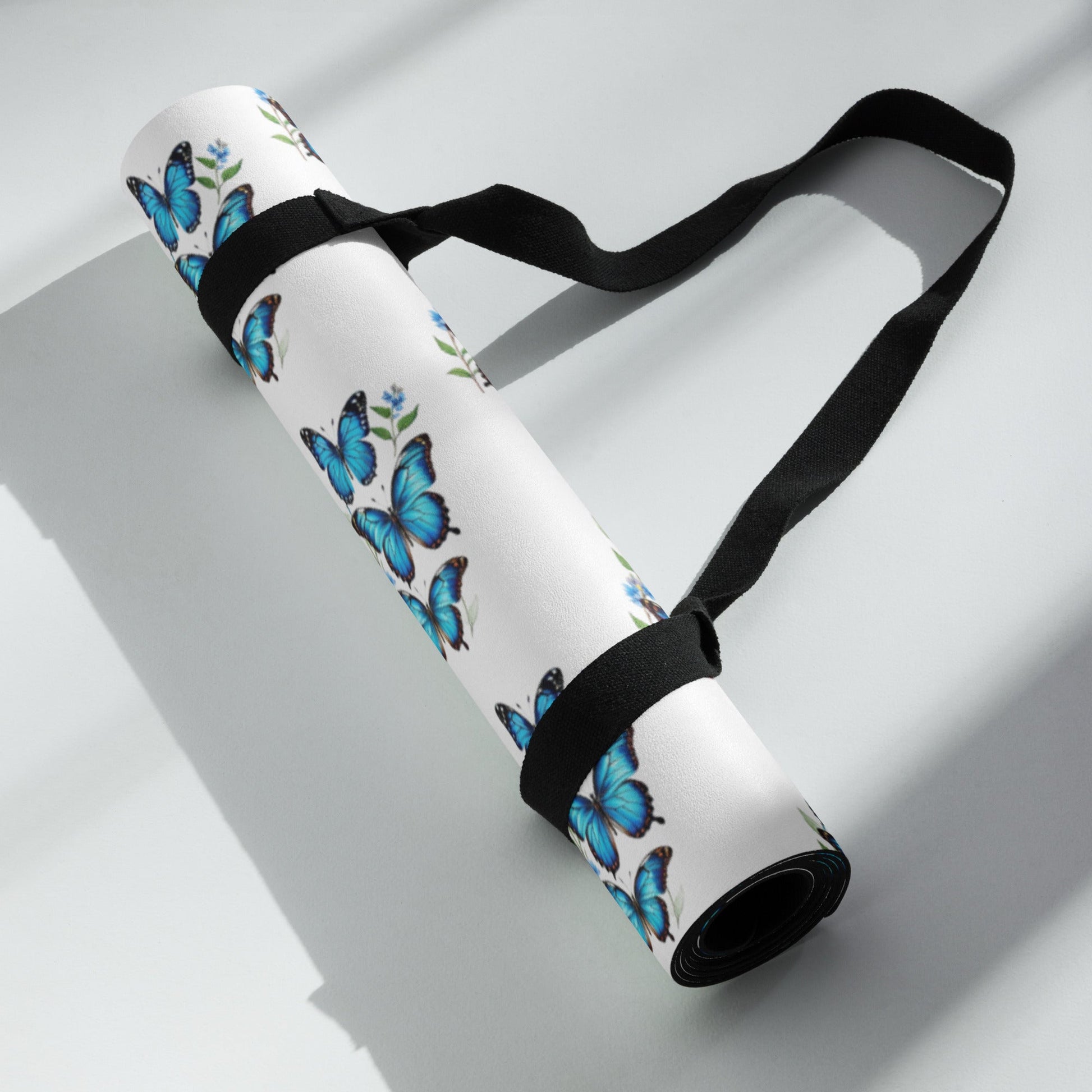 Blue Butterflies Yoga Mat - Yoga Mat - Discovery Co.