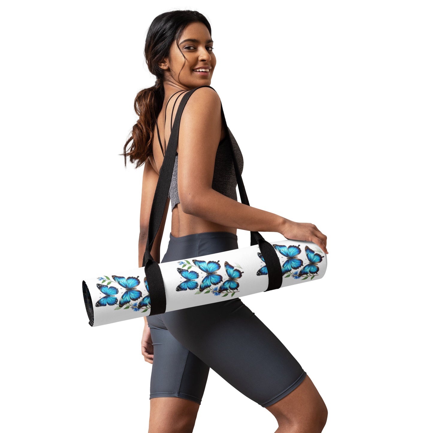 Blue Butterflies Yoga Mat - Yoga Mat - Discovery Co.