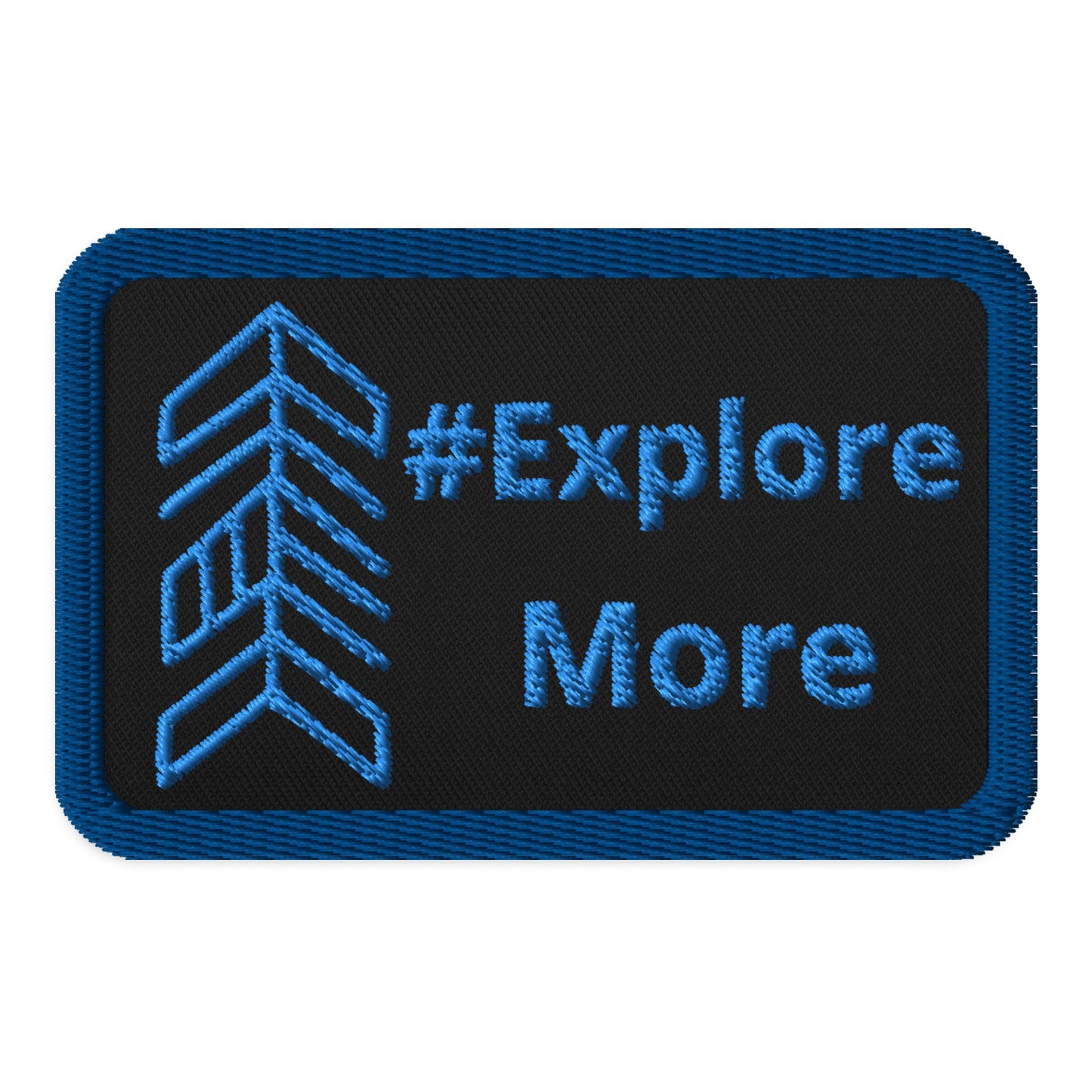 Blue #Explore More With Arrow Embroidered Patches - Embroidered Patches - Discovery Co.