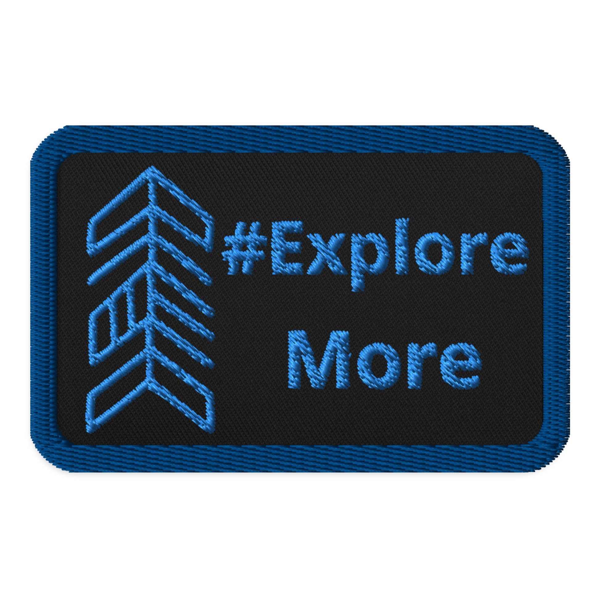 Blue #Explore More With Arrow Embroidered Patches - Embroidered Patches - Discovery Co.