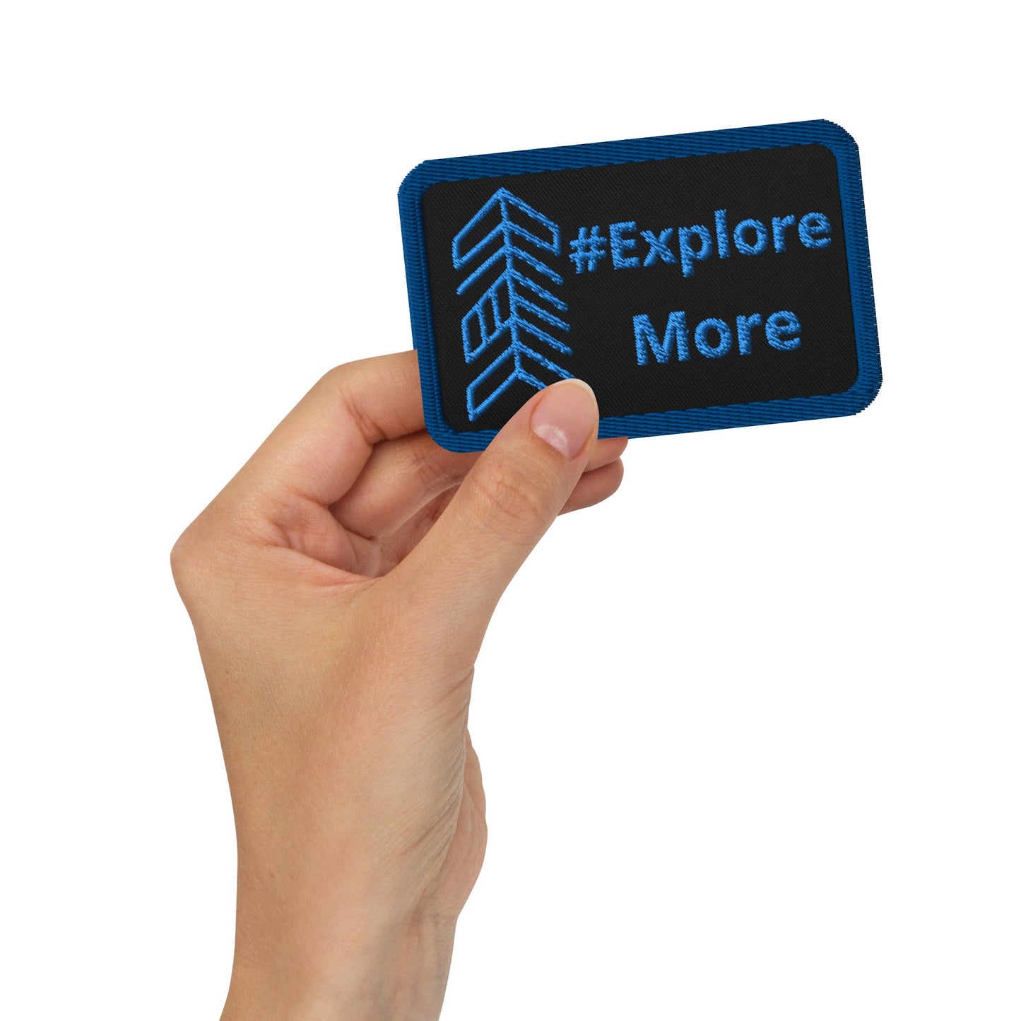 Blue #Explore More With Arrow Embroidered Patches - Embroidered Patches - Discovery Co.