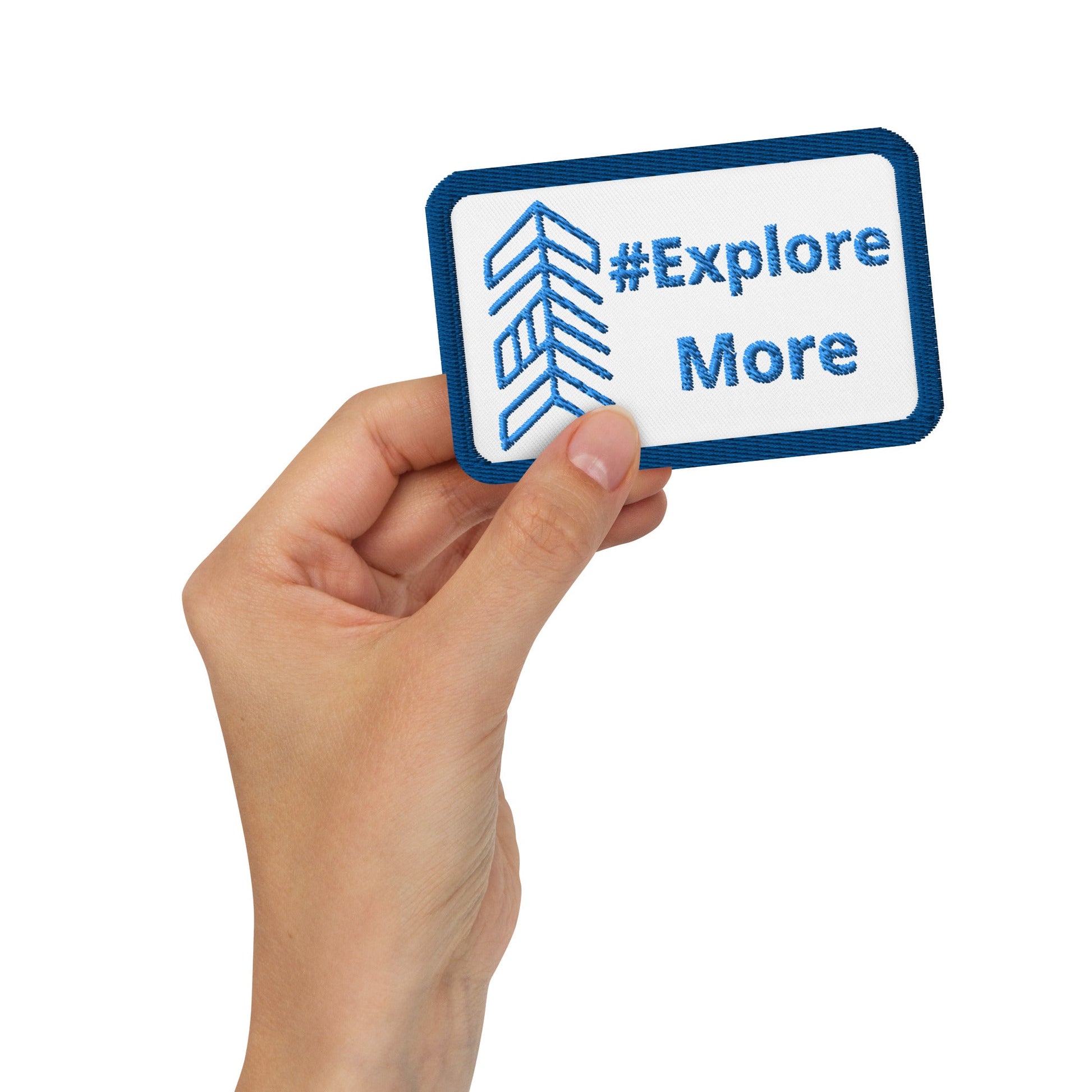 Blue #Explore More With Arrow Embroidered Patches - Embroidered Patches - Discovery Co.