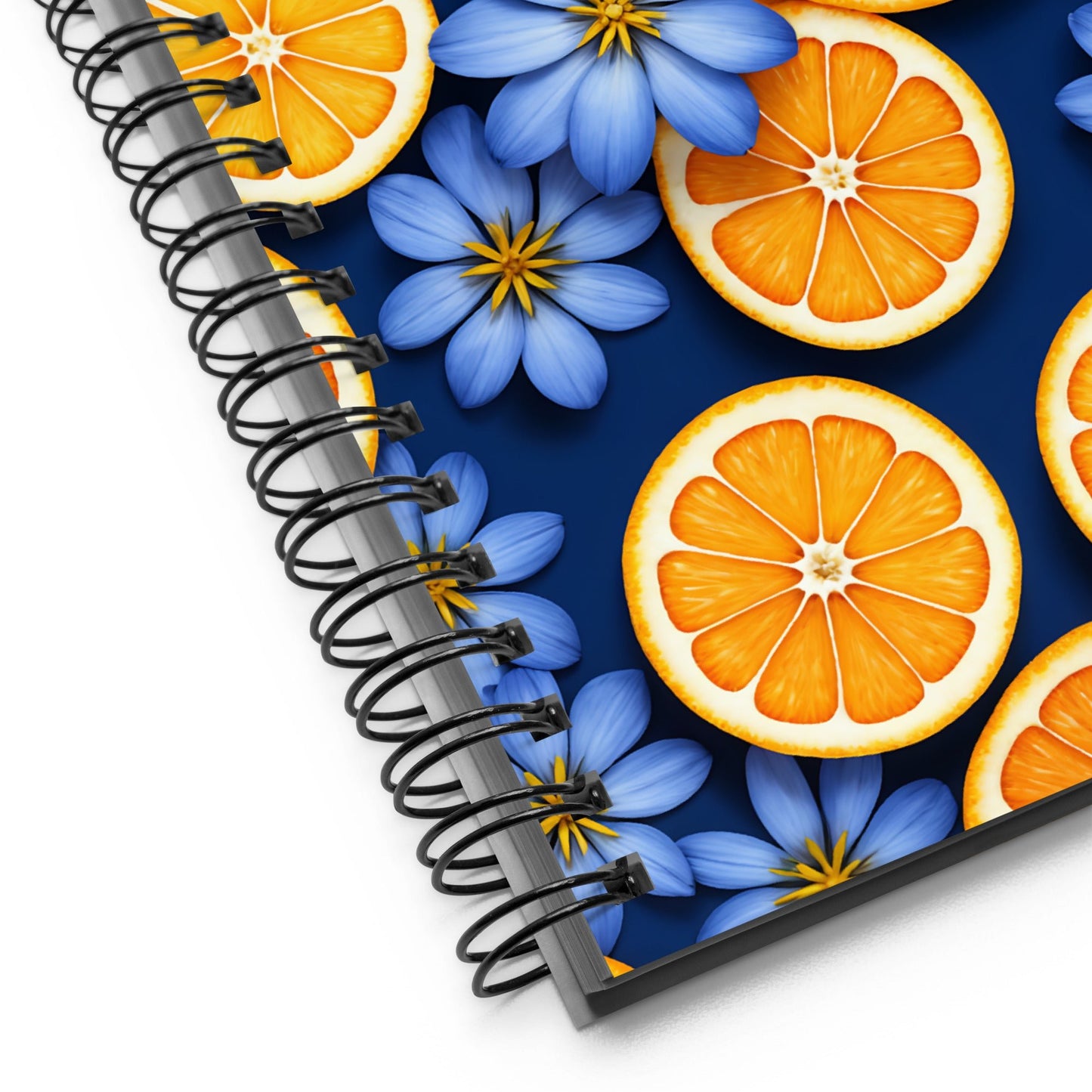 Blue Flowers and Oranges Spiral Notebook - Spiral Notebooks - Discovery Co.