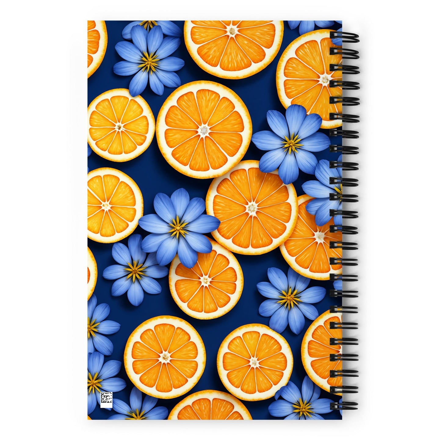 Blue Flowers and Oranges Spiral Notebook - Spiral Notebooks - Discovery Co.