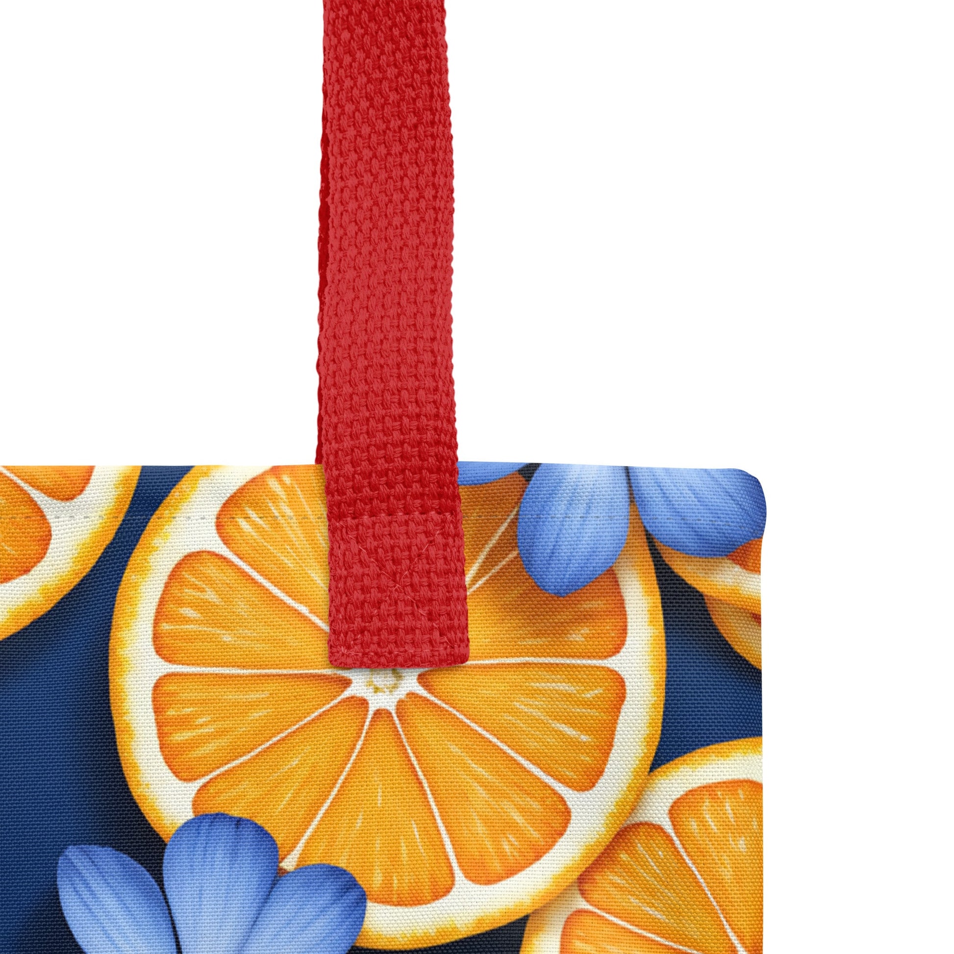 Blue Flowers and Oranges Tote Bag - Tote Bags - Discovery Co.