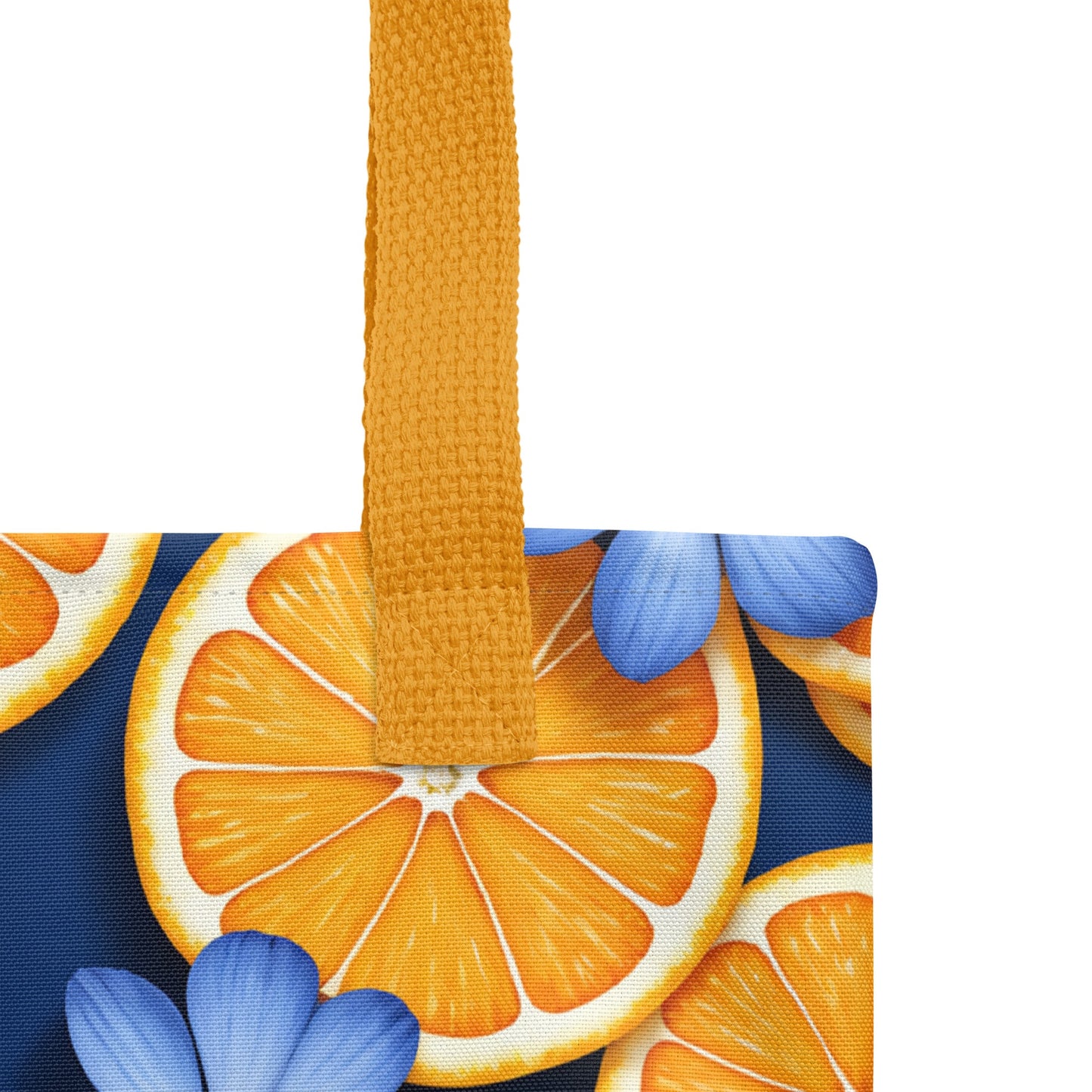 Blue Flowers and Oranges Tote Bag - Tote Bags - Discovery Co.