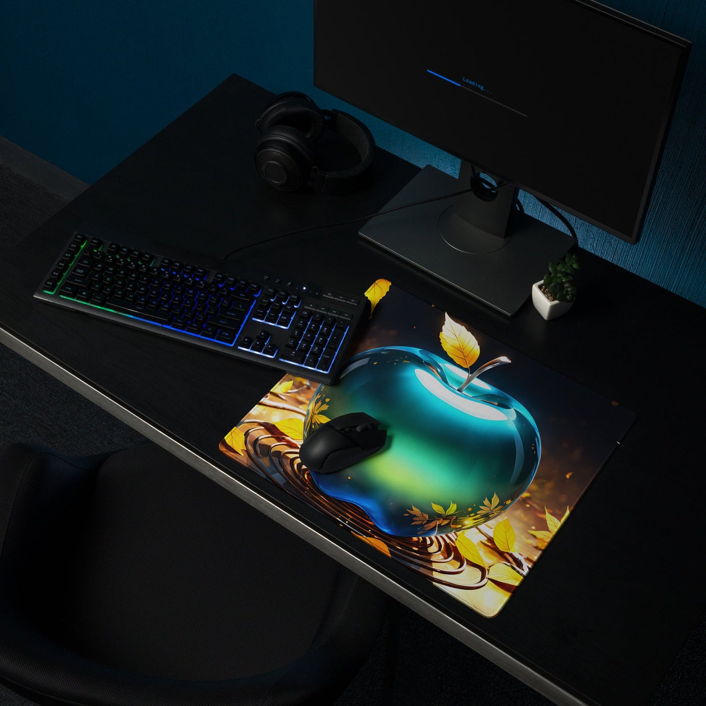 Blue Green Apple Gaming Mouse Pad - Mouse Pads - Discovery Co.