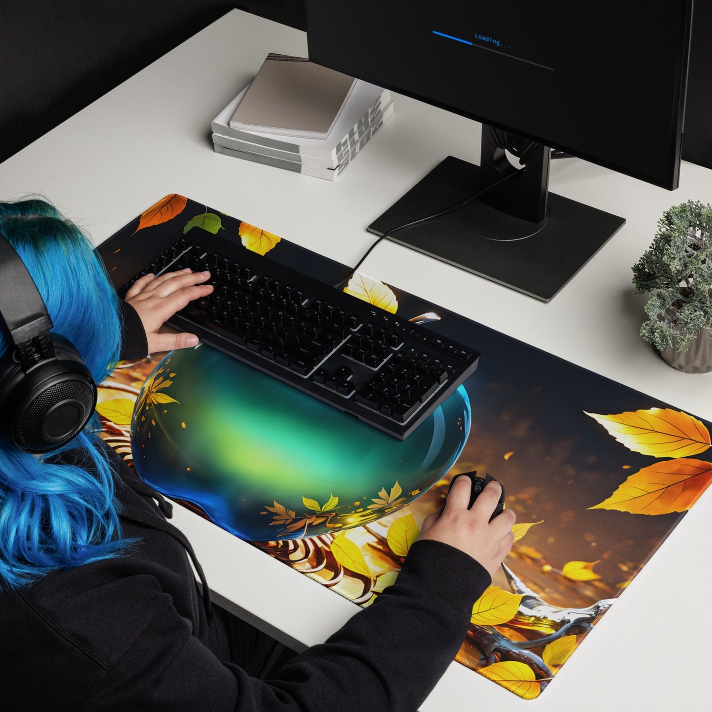 Blue Green Apple Gaming Mouse Pad - Mouse Pads - Discovery Co.