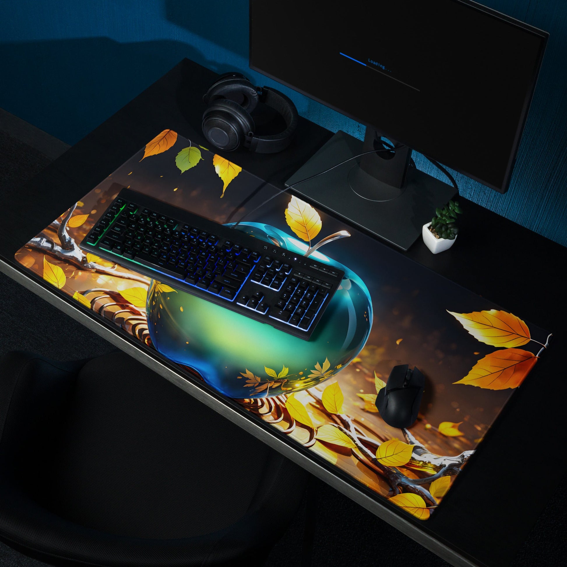 Blue Green Apple Gaming Mouse Pad - Mouse Pads - Discovery Co.