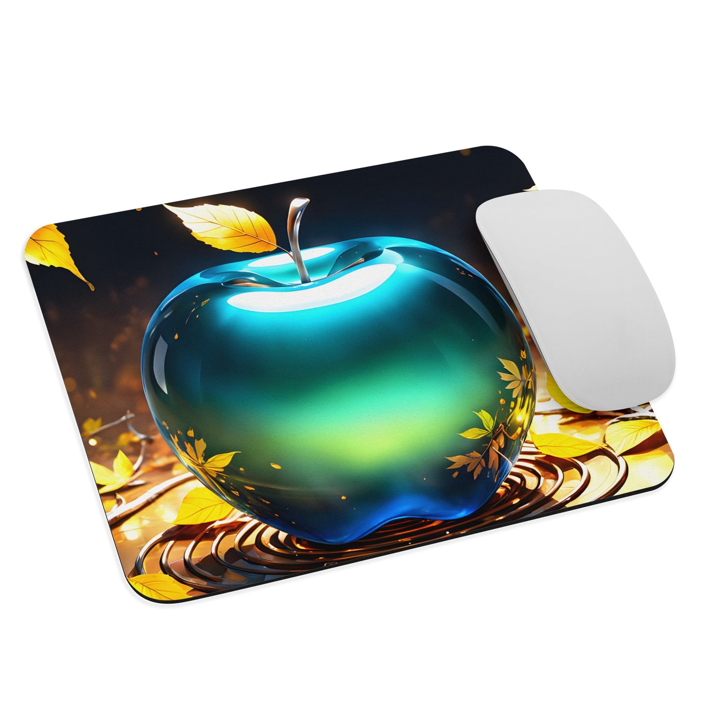 Blue Green Apple Mouse Pad - Mouse Pads - Discovery Co.