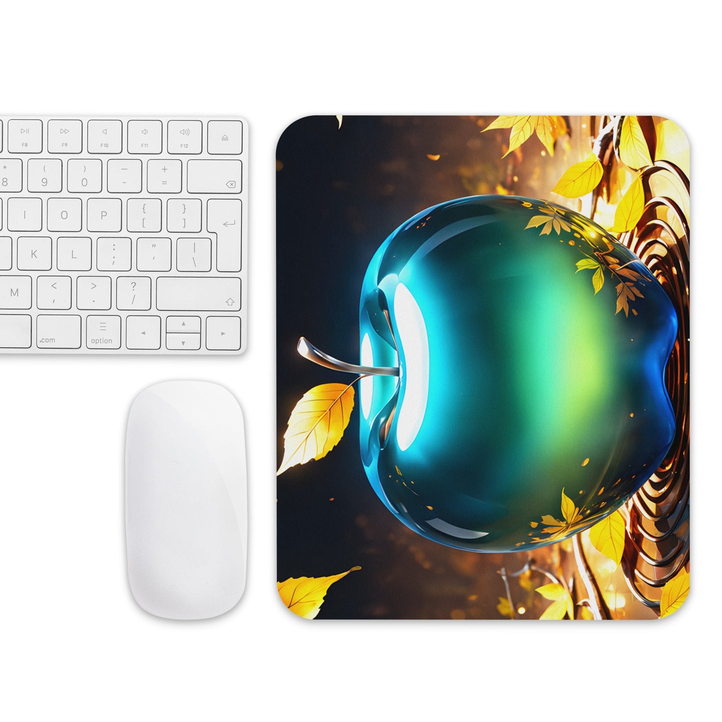 Blue Green Apple Mouse Pad - Mouse Pads - Discovery Co.