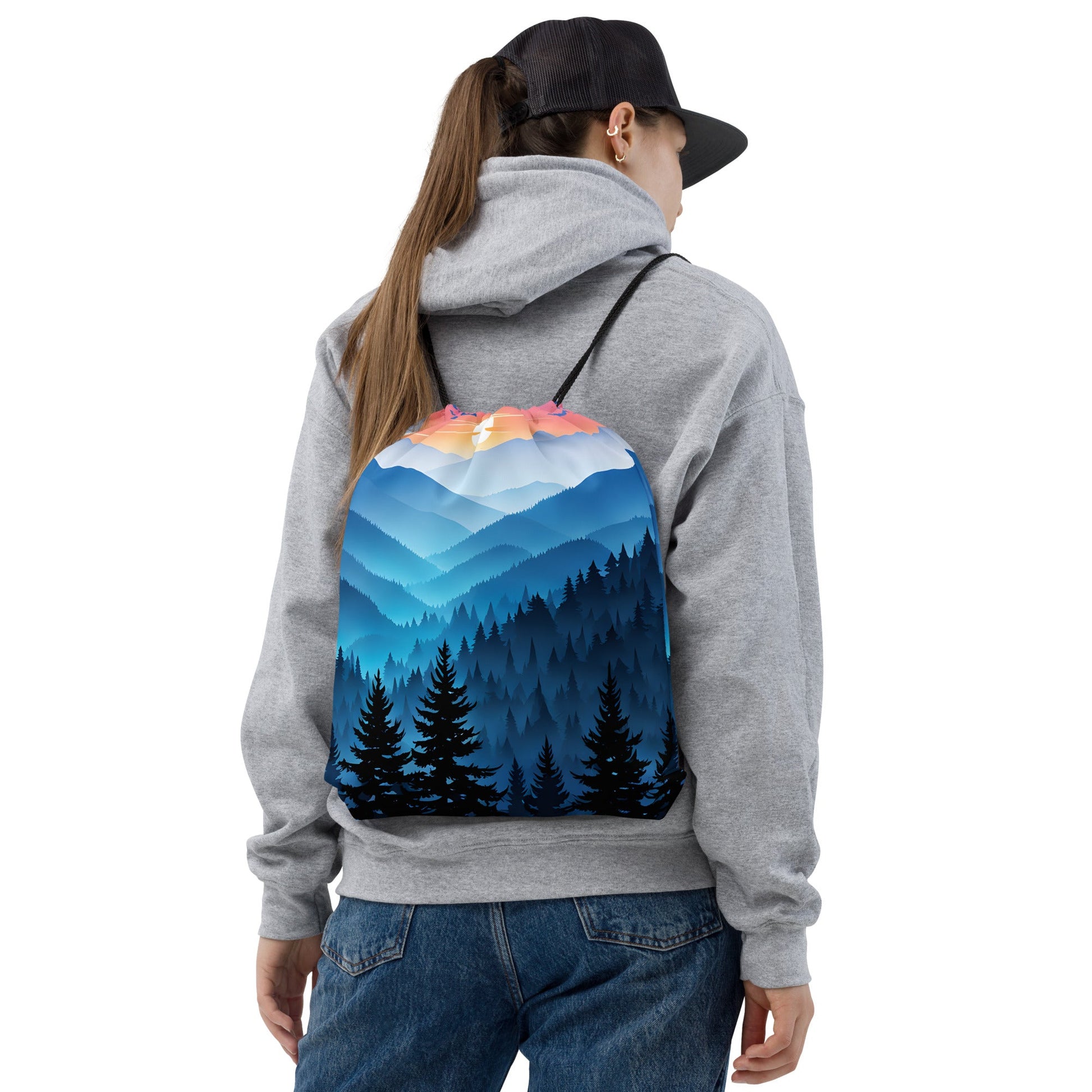 Blue Mountains Drawstring Bag - Drawstring Bag - Discovery Co.