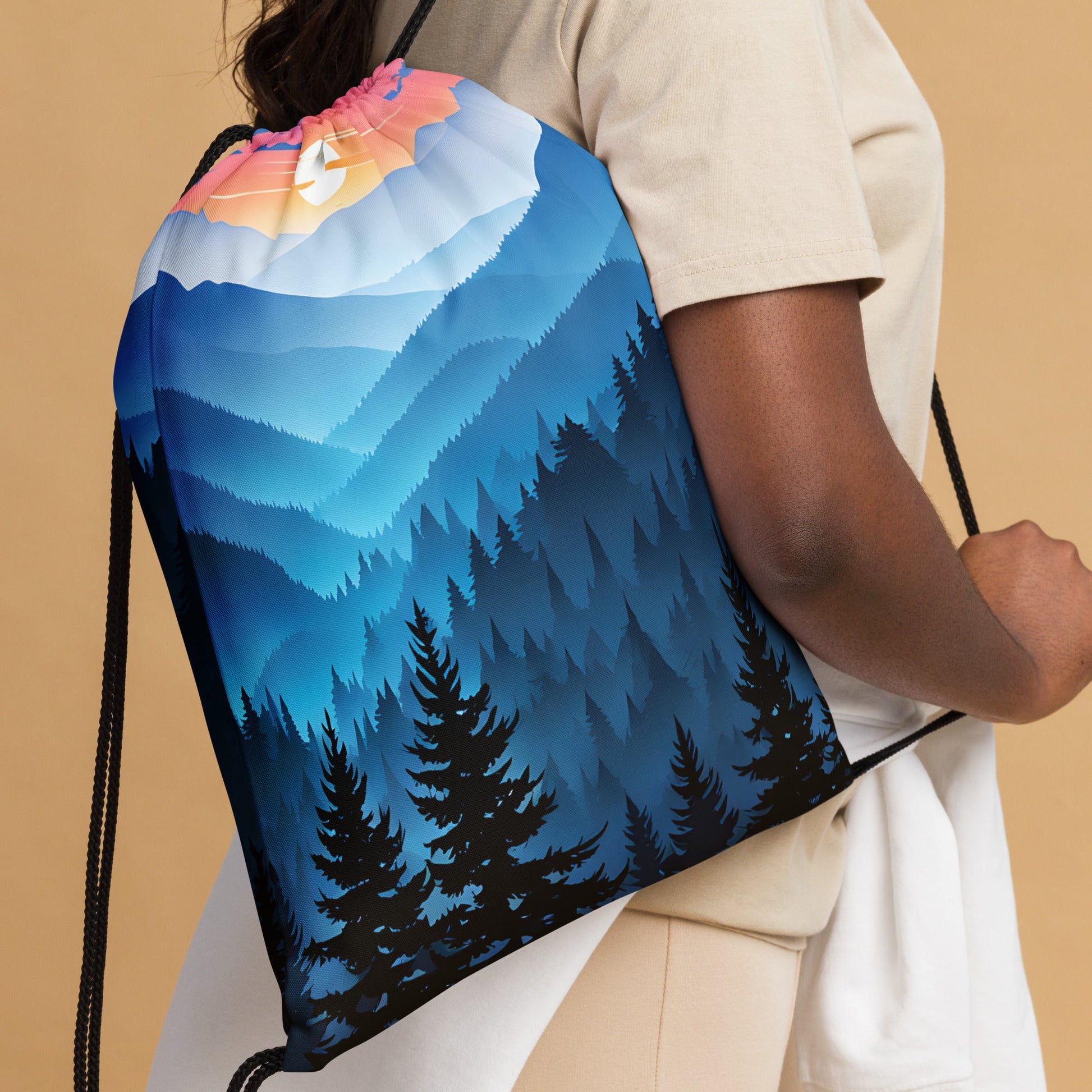 Blue Mountains Drawstring Bag - Drawstring Bag - Discovery Co.