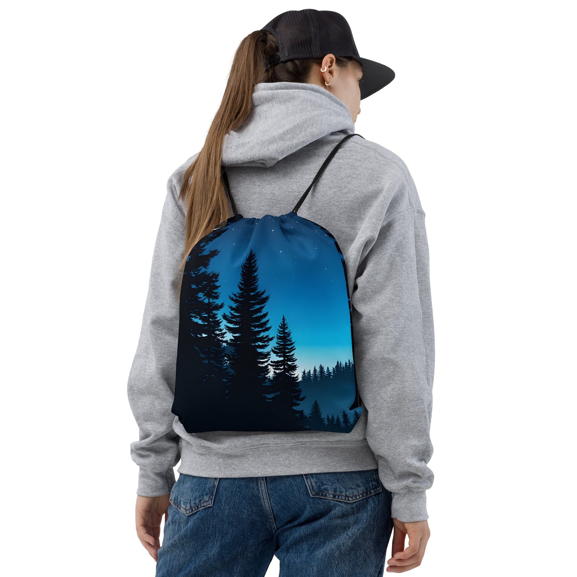 Blue Night Sky Drawstring Bag - Drawstring Bag - Discovery Co.