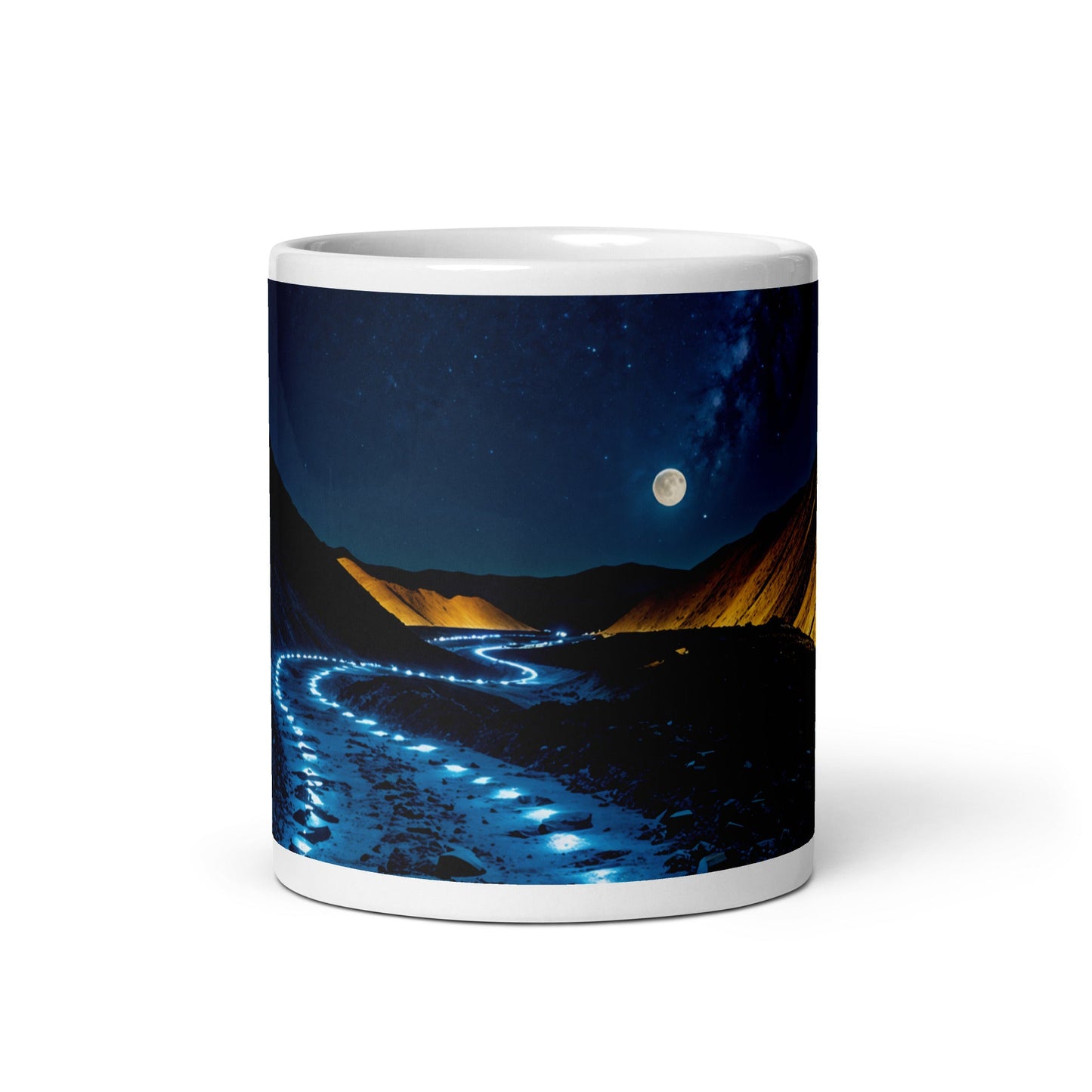 Blue Path White Glossy Mug (11 oz, 15 oz, 20 oz) - Mugs - Discovery Co.