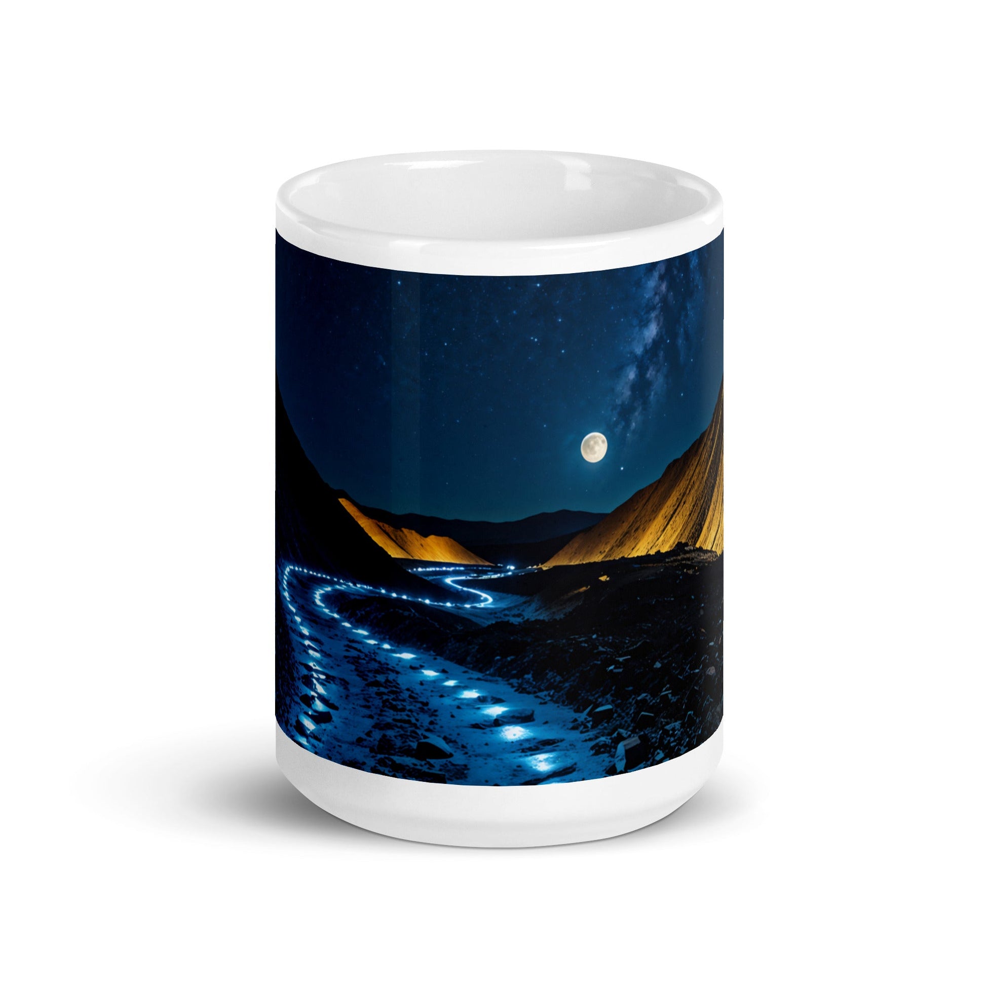 Blue Path White Glossy Mug (11 oz, 15 oz, 20 oz) - Mugs - Discovery Co.