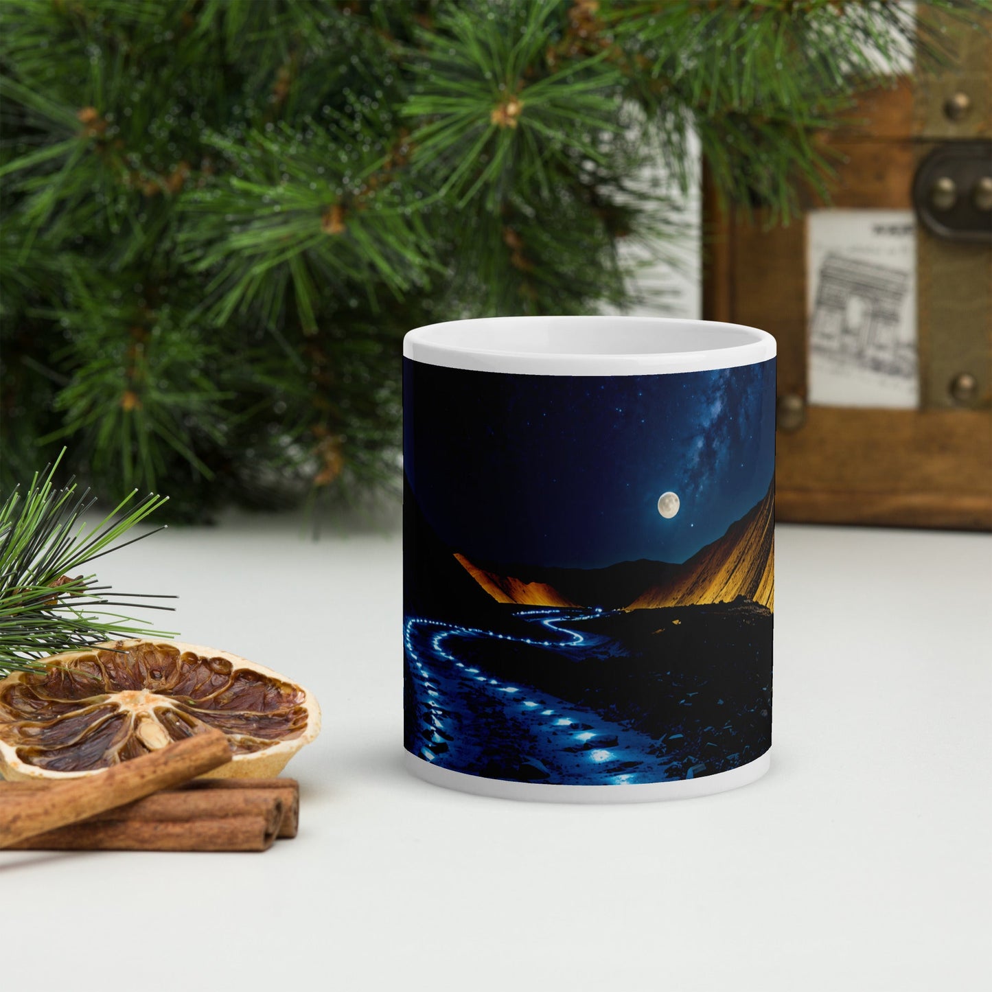 Blue Path White Glossy Mug (11 oz, 15 oz, 20 oz) - Mugs - Discovery Co.