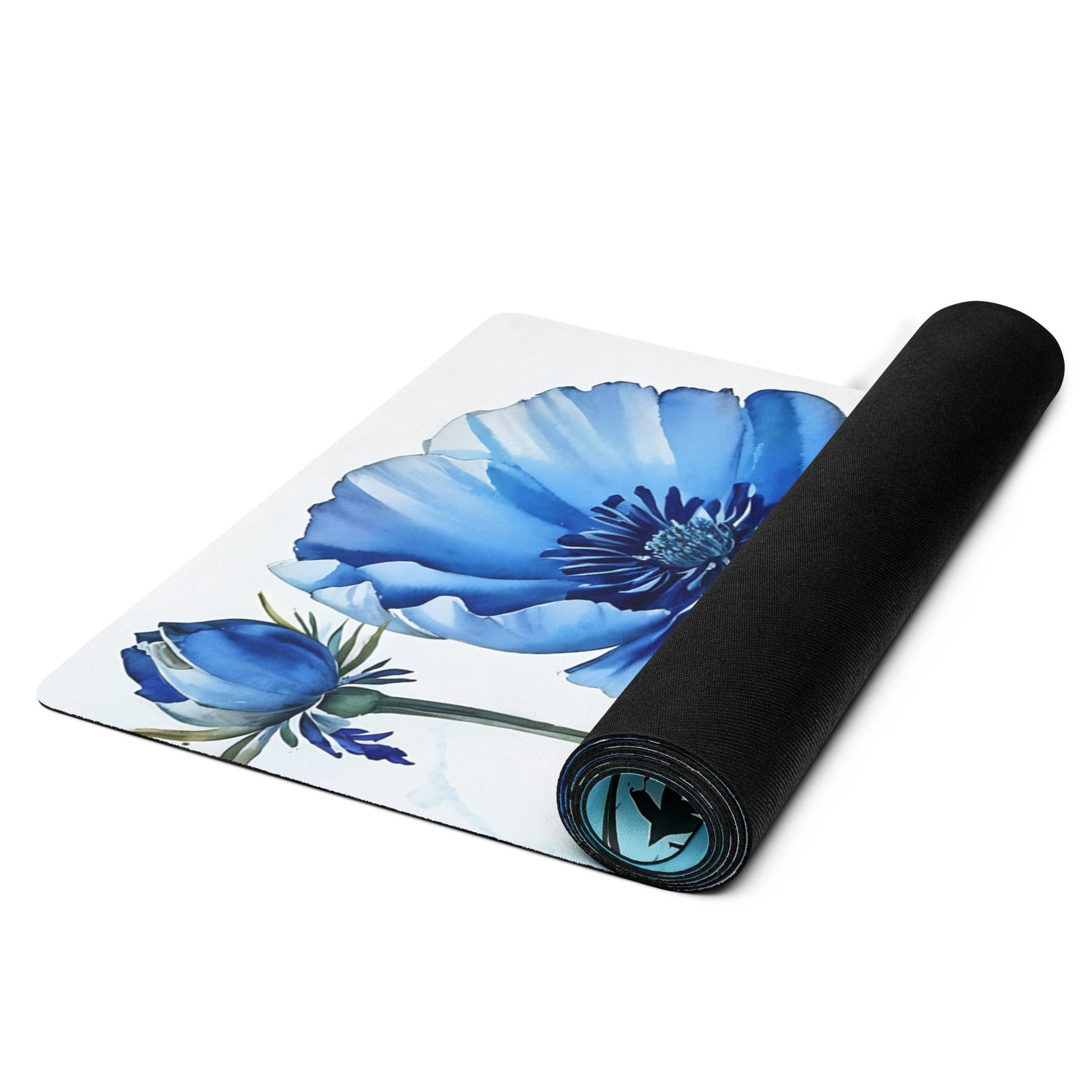 Blue Poppies II Yoga Mat - Yoga Mat - Discovery Co.