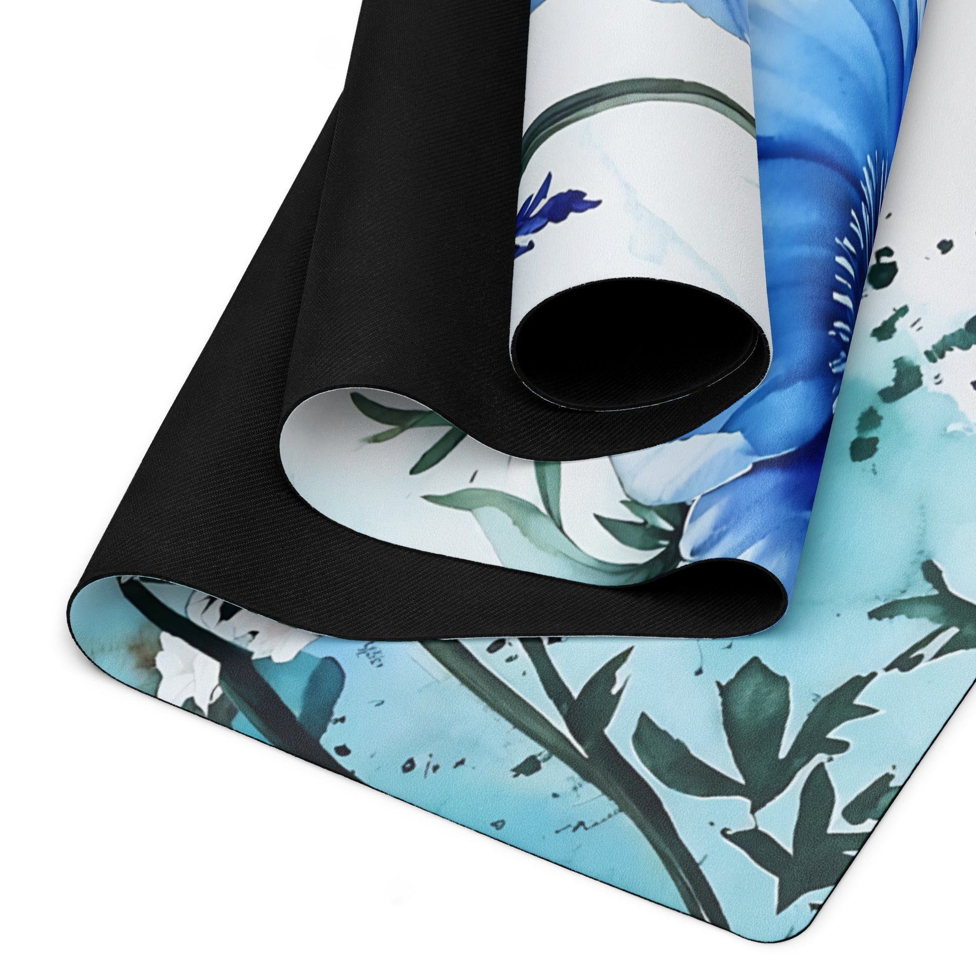 Blue Poppies II Yoga Mat - Yoga Mat - Discovery Co.