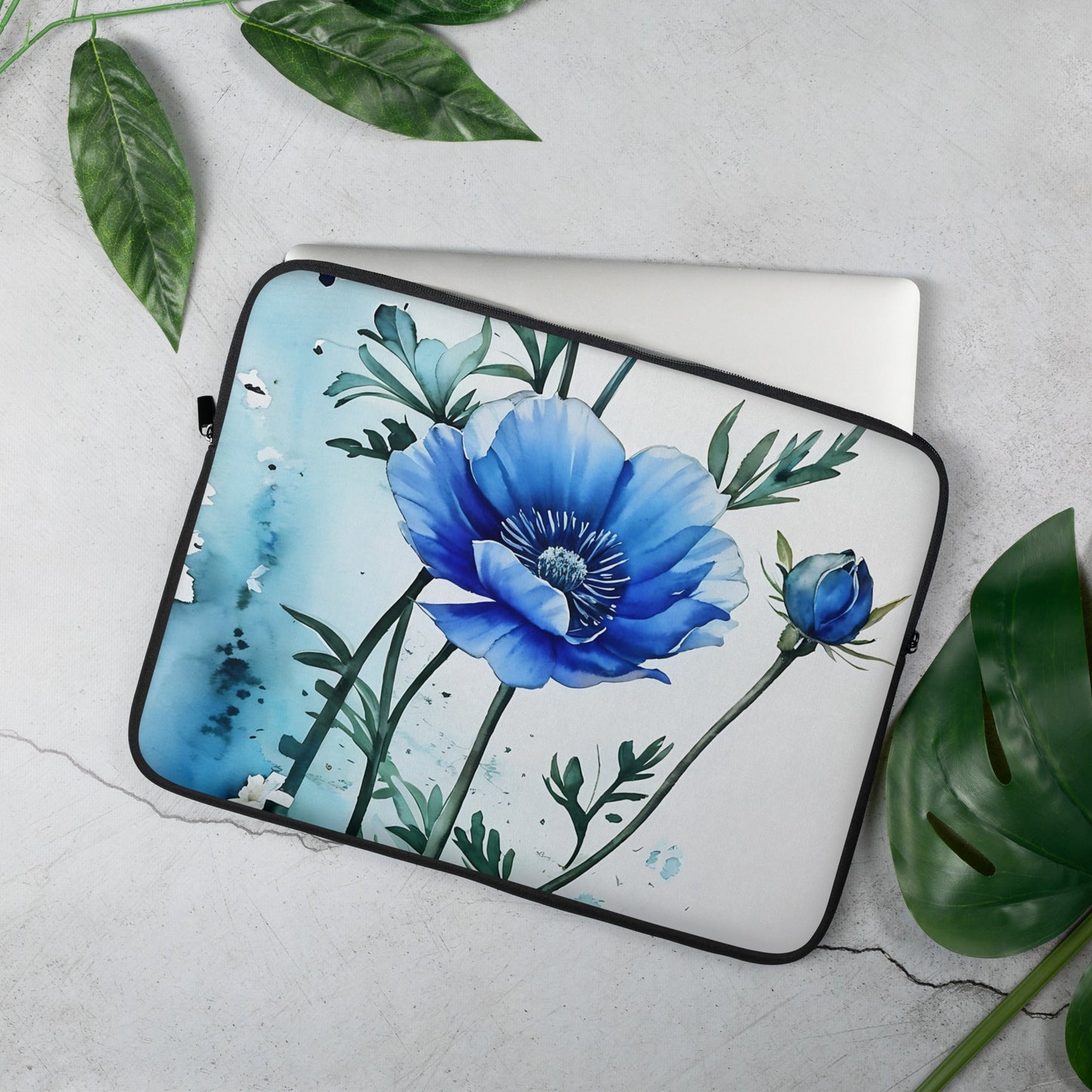 Blue Poppies Laptop Sleeve - Laptop Cases - Discovery Co.