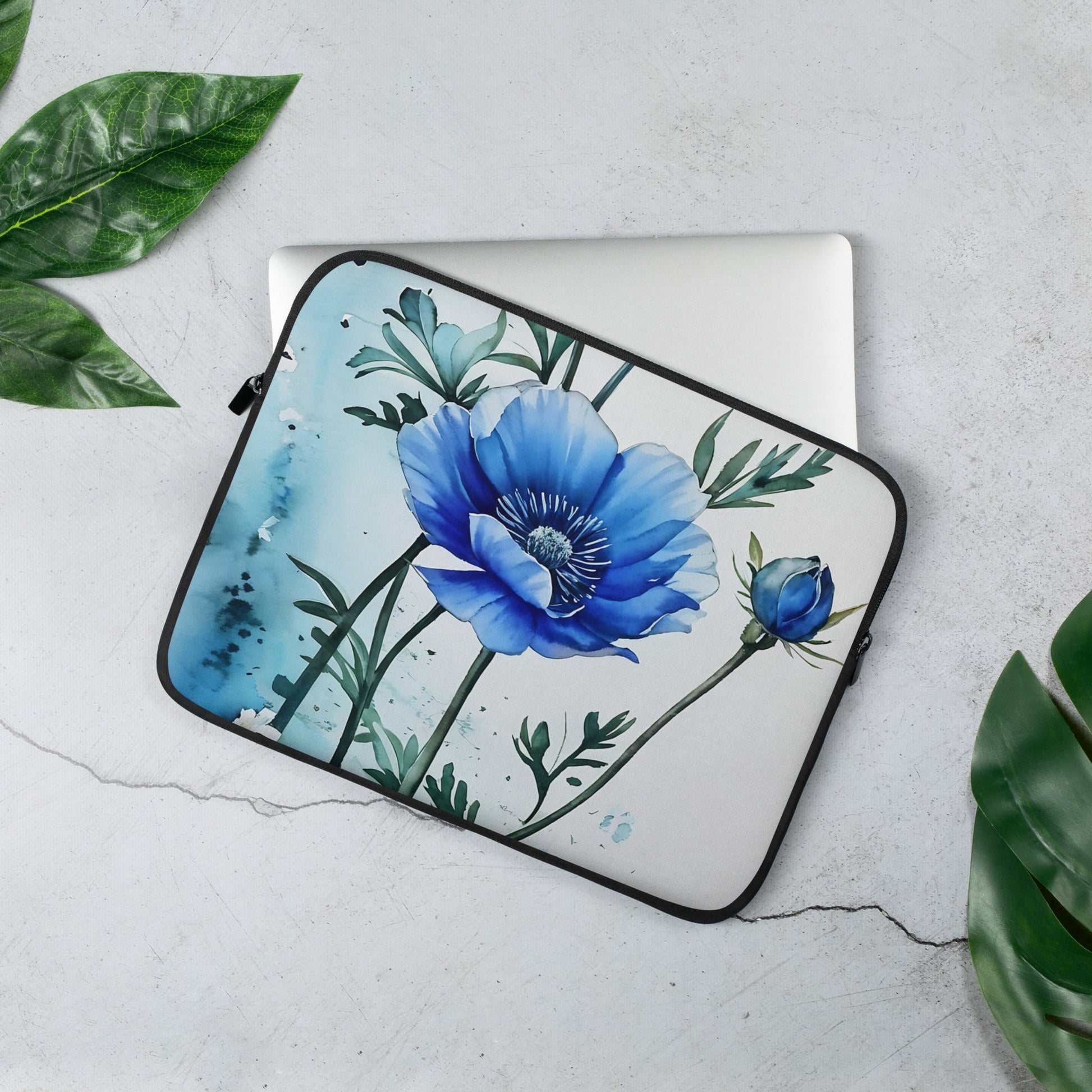 Blue Poppies Laptop Sleeve - Laptop Cases - Discovery Co.
