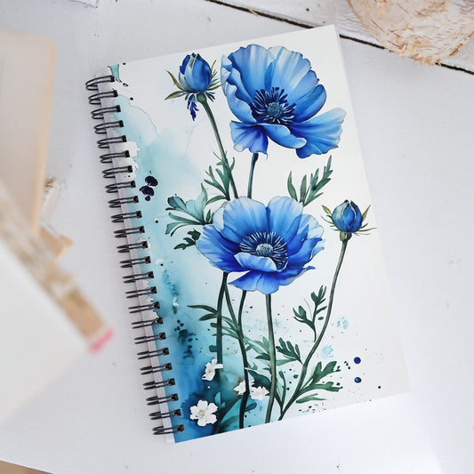 Blue Poppies Spiral Notebook - Spiral Notebooks - Discovery Co.