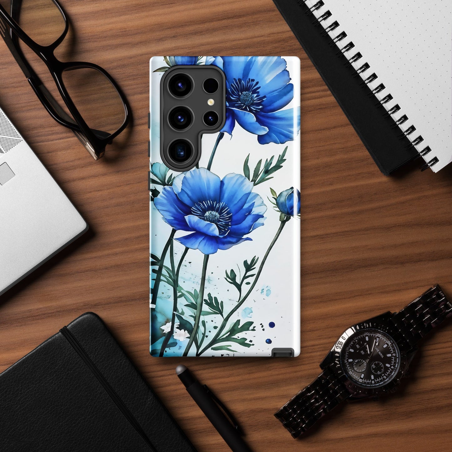 Blue Poppies Tough Case for Samsung® - Phone Case - Discovery Co.