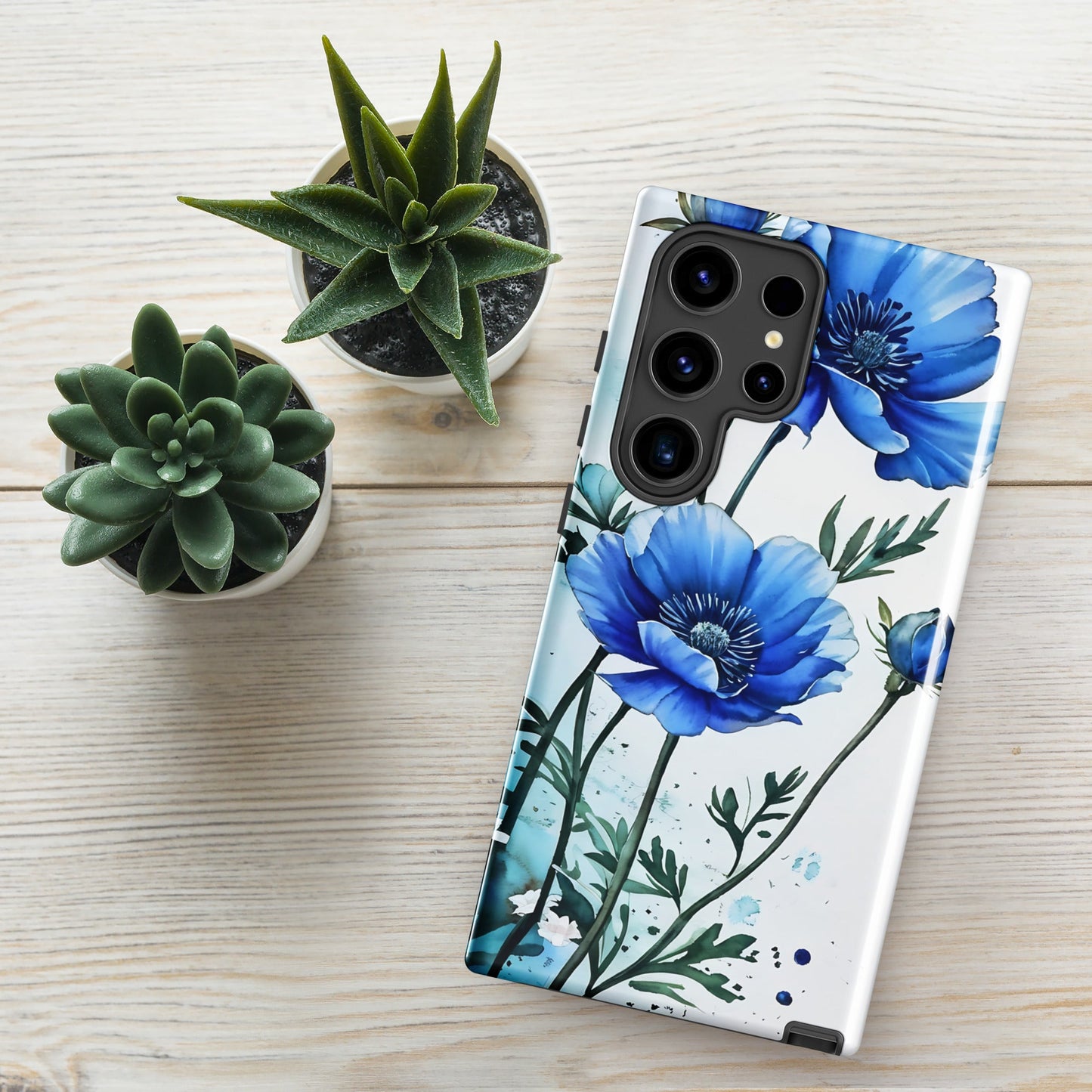 Blue Poppies Tough Case for Samsung® - Phone Case - Discovery Co.