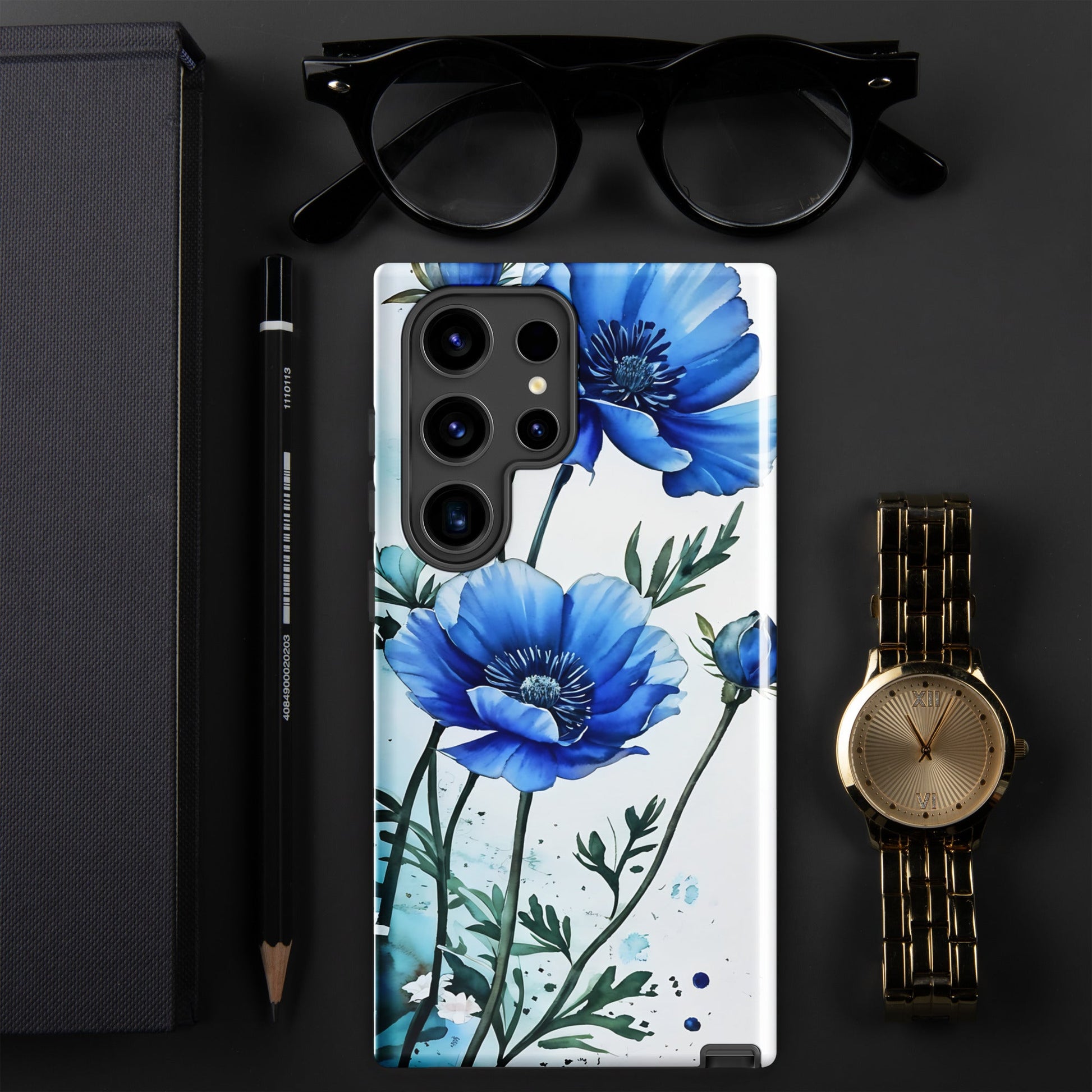 Blue Poppies Tough Case for Samsung® - Phone Case - Discovery Co.