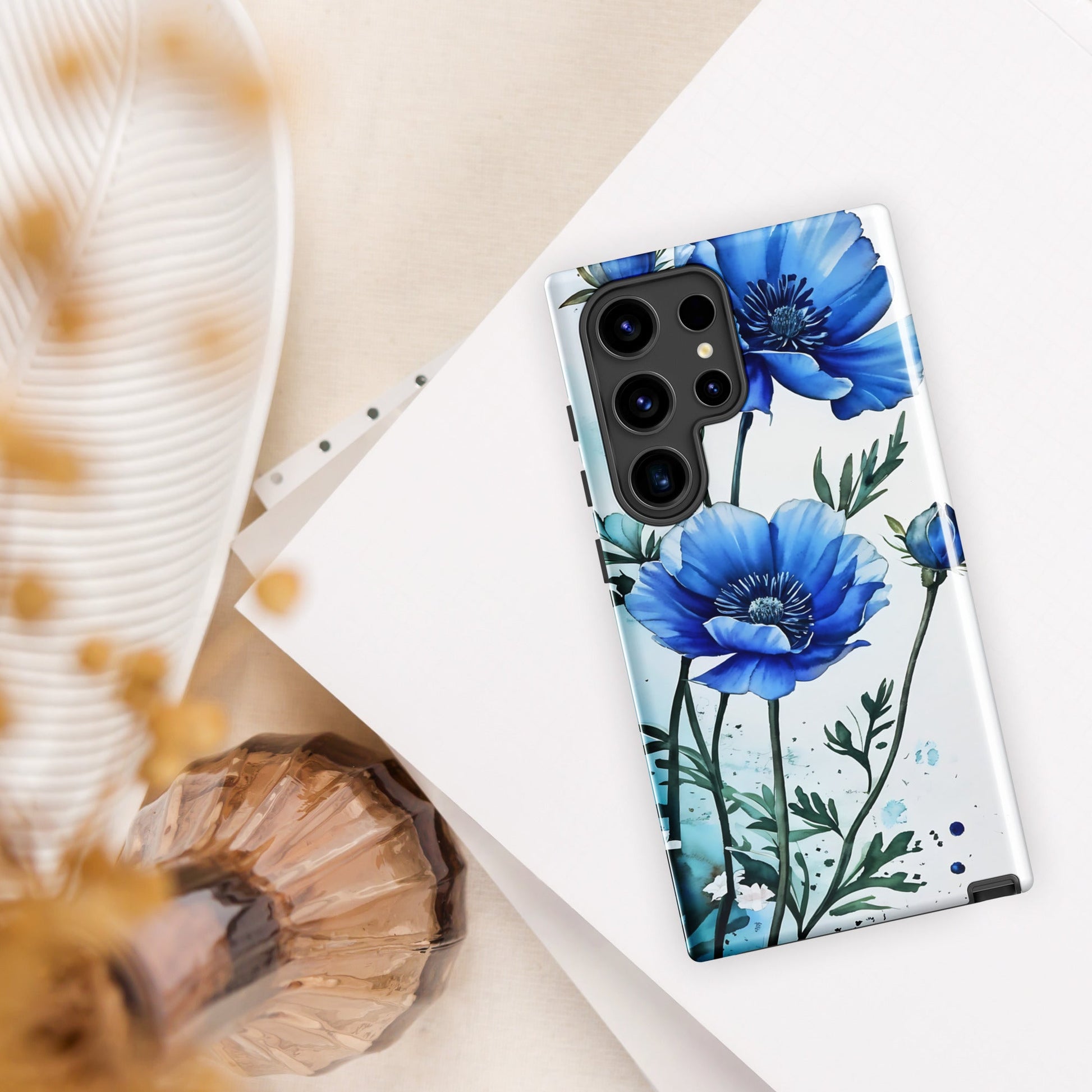 Blue Poppies Tough Case for Samsung® - Phone Case - Discovery Co.