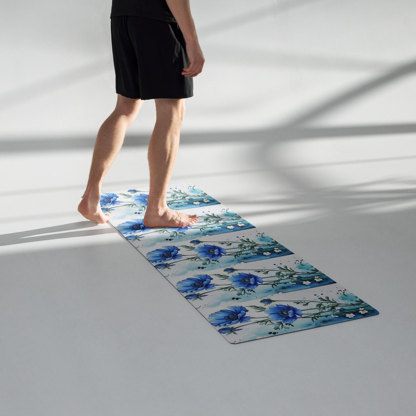 Blue Poppies Yoga Mat - Yoga Mat - Discovery Co.