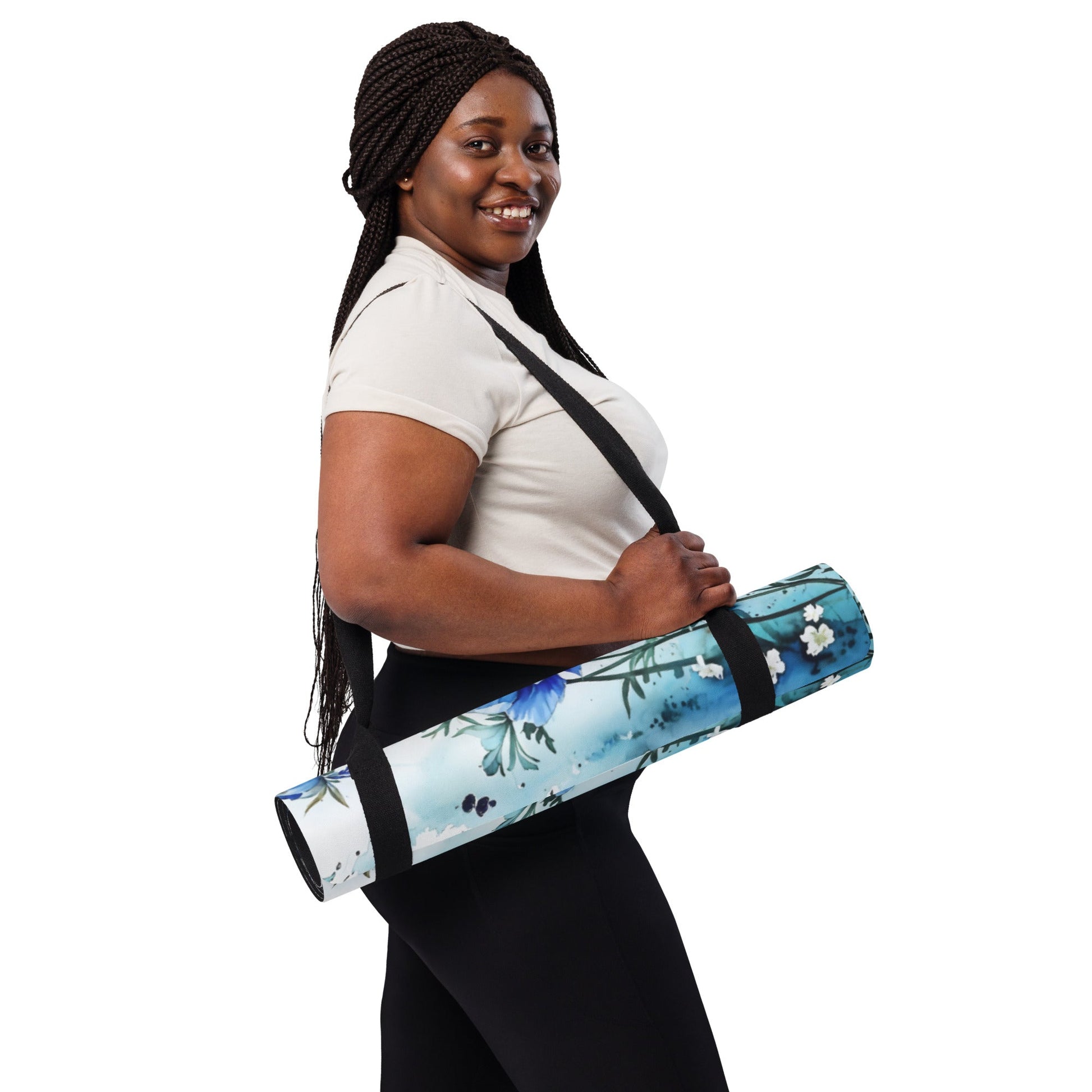 Blue Poppies Yoga Mat - Yoga Mat - Discovery Co.