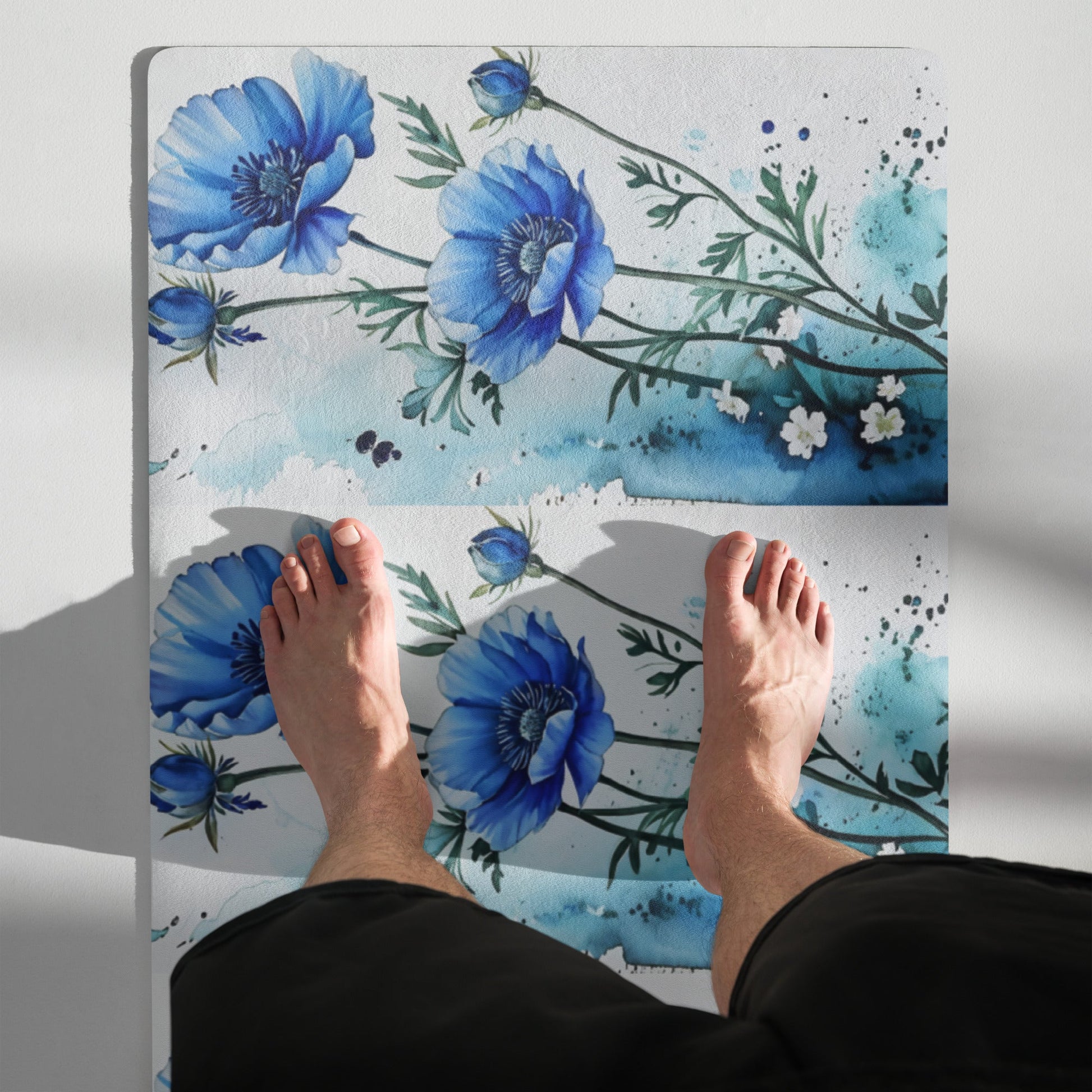 Blue Poppies Yoga Mat - Yoga Mat - Discovery Co.