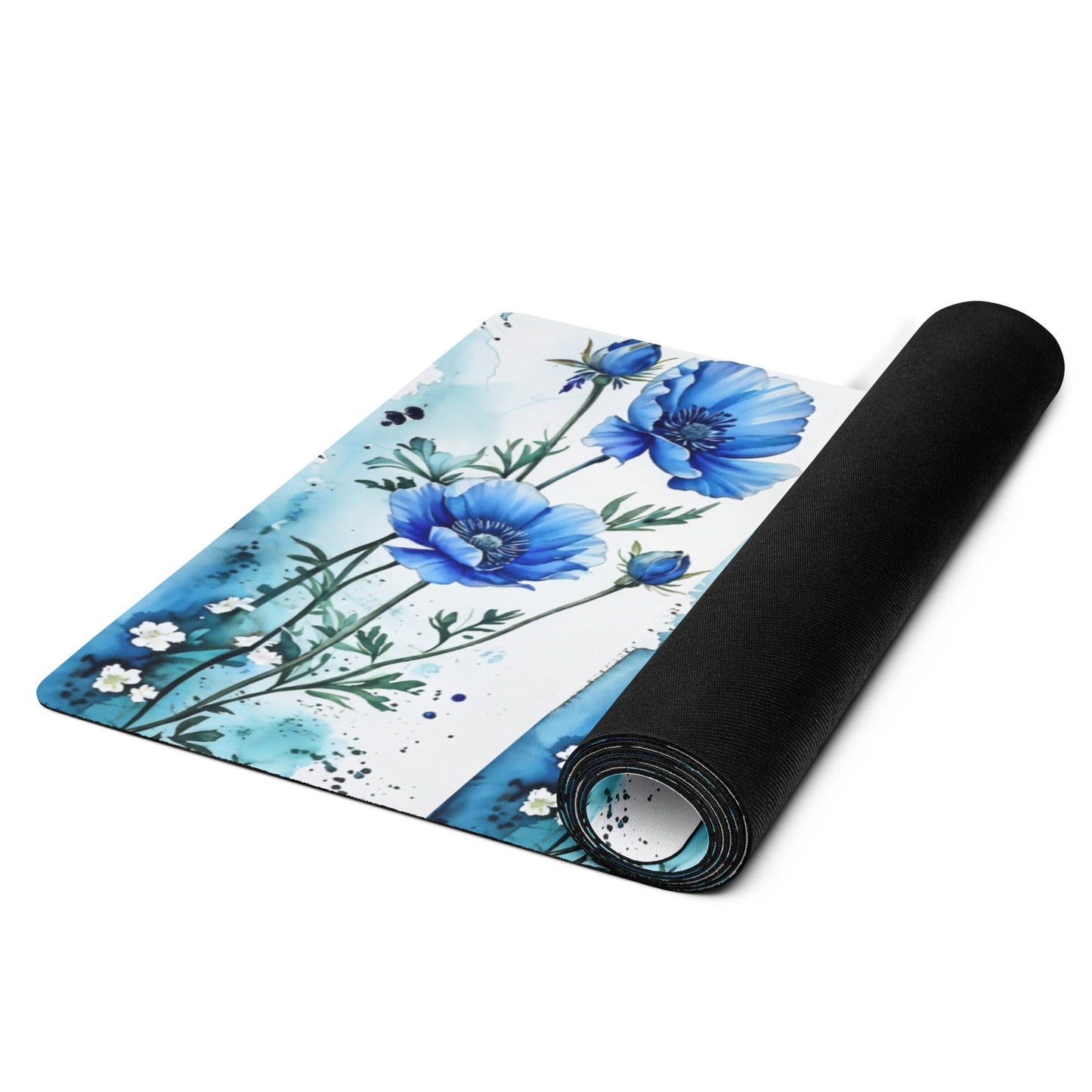 Blue Poppies Yoga Mat - Yoga Mat - Discovery Co.