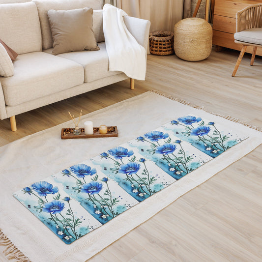 Blue Poppies Yoga Mat - Yoga Mat - Discovery Co.