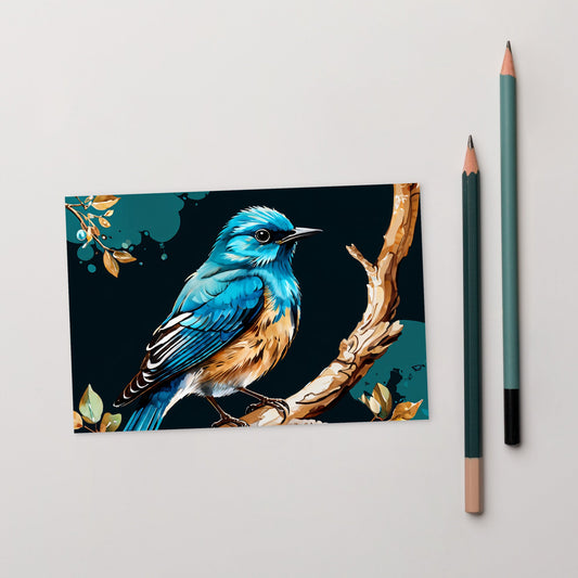 Blue & Tan Bird Postcard - Post Cards - Discovery Co.