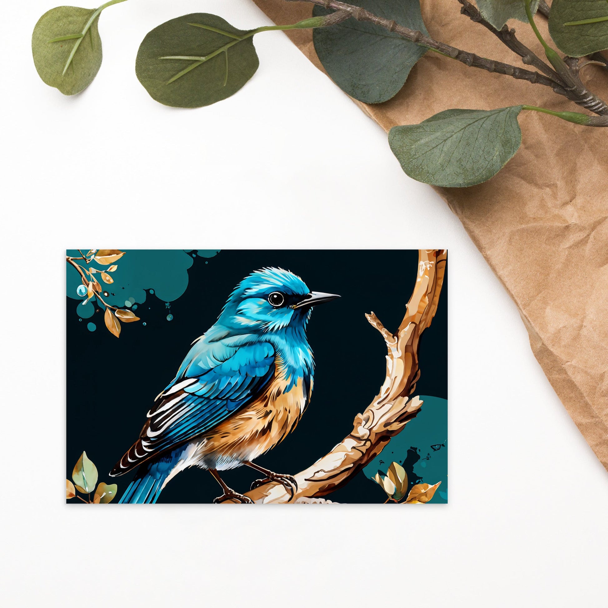 Blue & Tan Bird Postcard - Post Cards - Discovery Co.