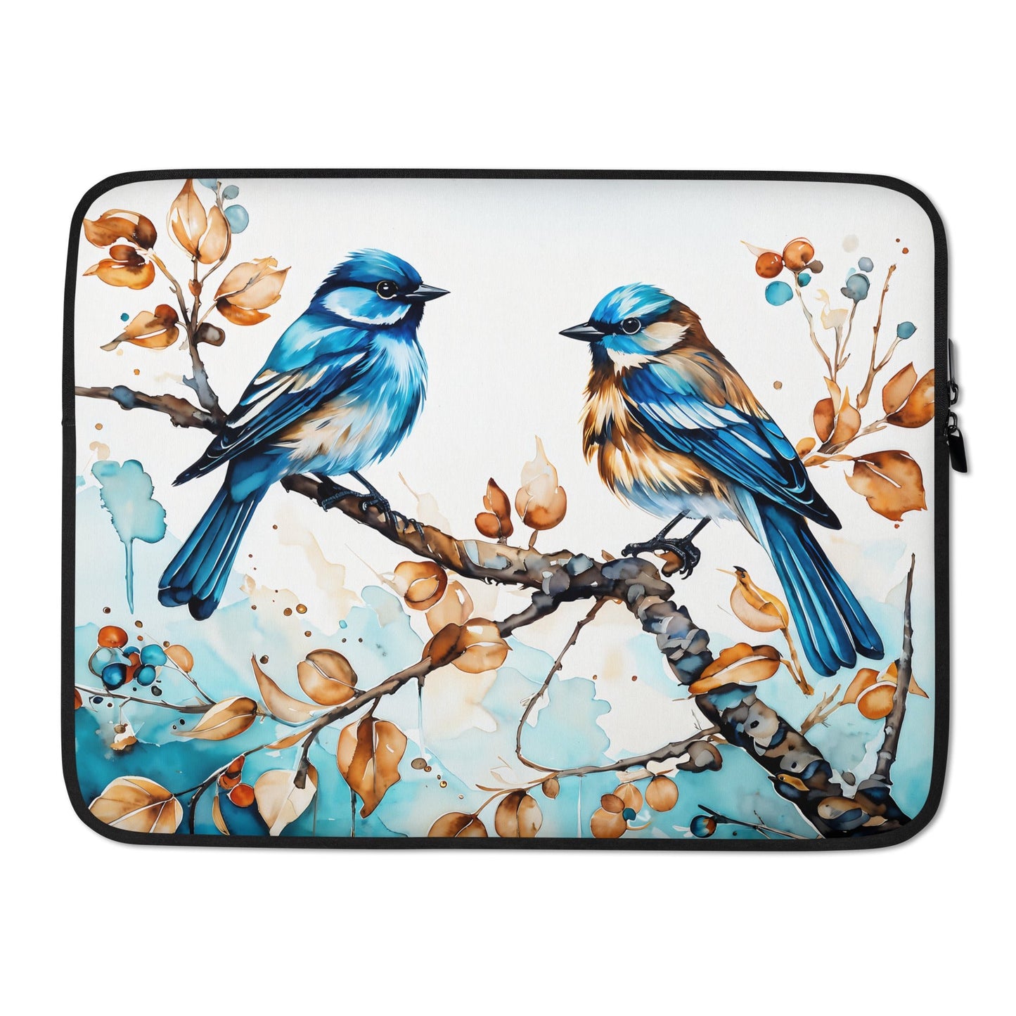 Blue Watercolor Birds Laptop Sleeve - Laptop Cases - Discovery Co.