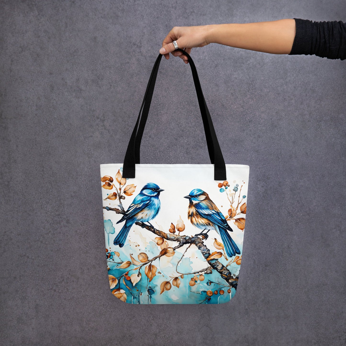 Blue Watercolor Birds Tote Bag - Tote Bags - Discovery Co.