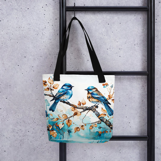 Blue Watercolor Birds Tote Bag - Tote Bags - Discovery Co.