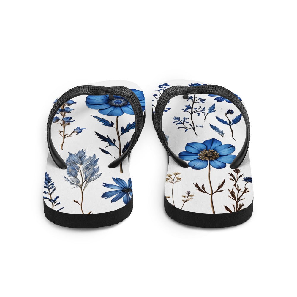 Blue Wildflowers Flip-Flops - Footwear - Discovery Co.