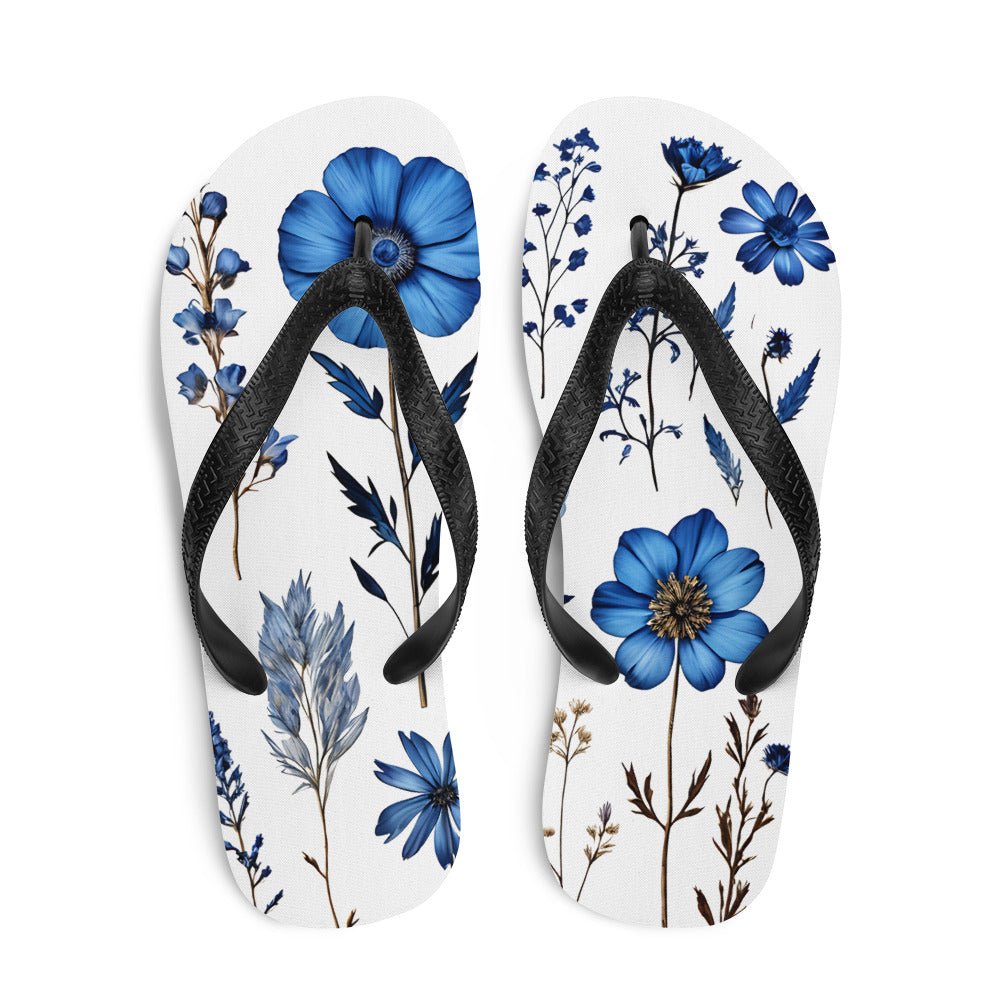 Blue Wildflowers Flip-Flops - Footwear - Discovery Co.